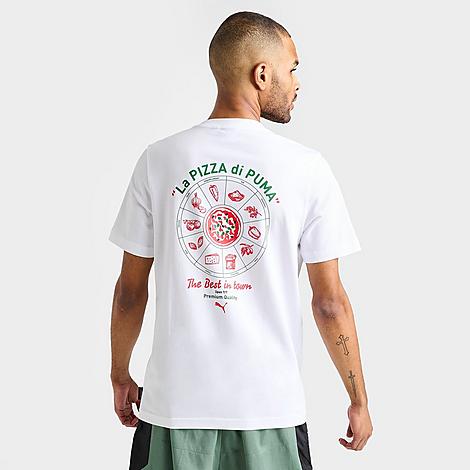 Puma Men's Pizza Graphic T-shirt In  White