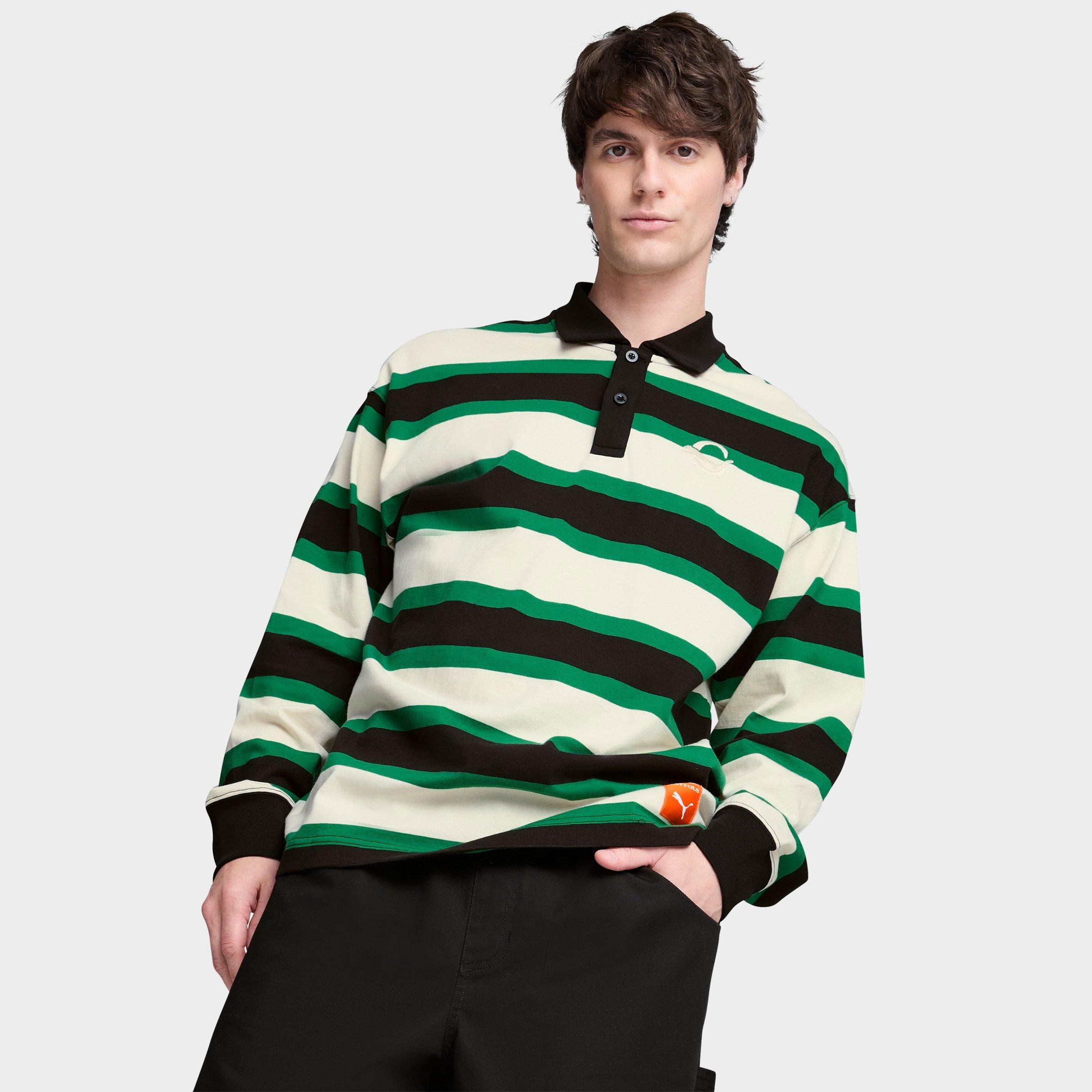 Puma X Carrots Long Sleeve Cotton Polo In Archive Green