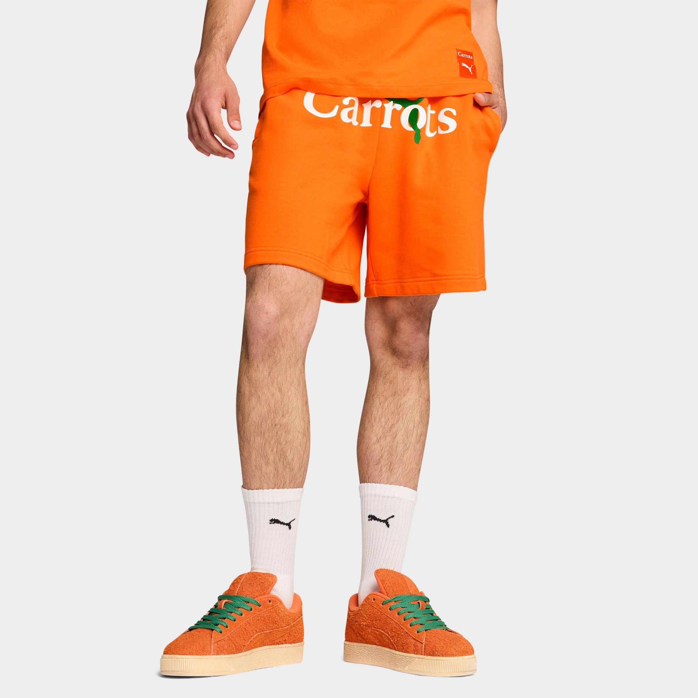 Puma Men's x Carrots 7" French Terry Shorts in Orange/Rickie Orange Size Medium 100% Cotton