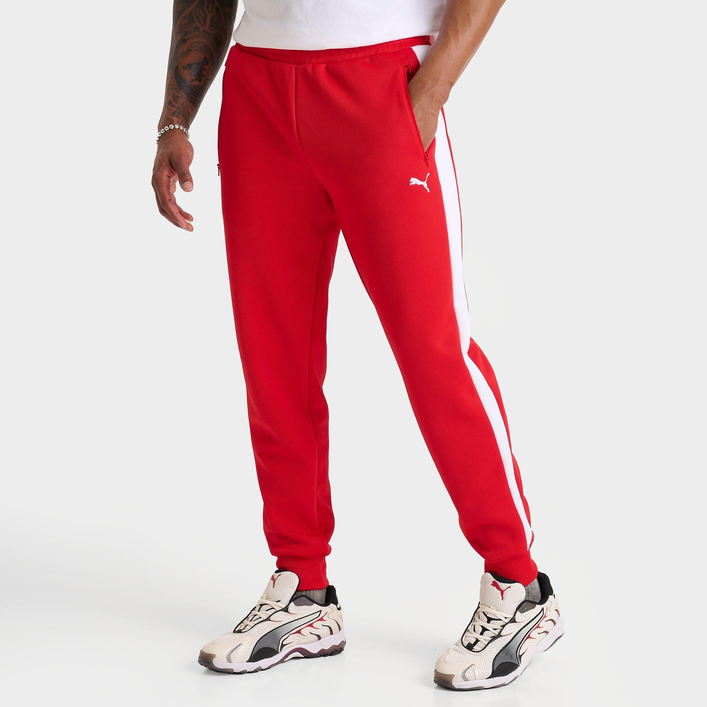 Puma Men's T7 Always On Track Jogger Pants In Red/white
