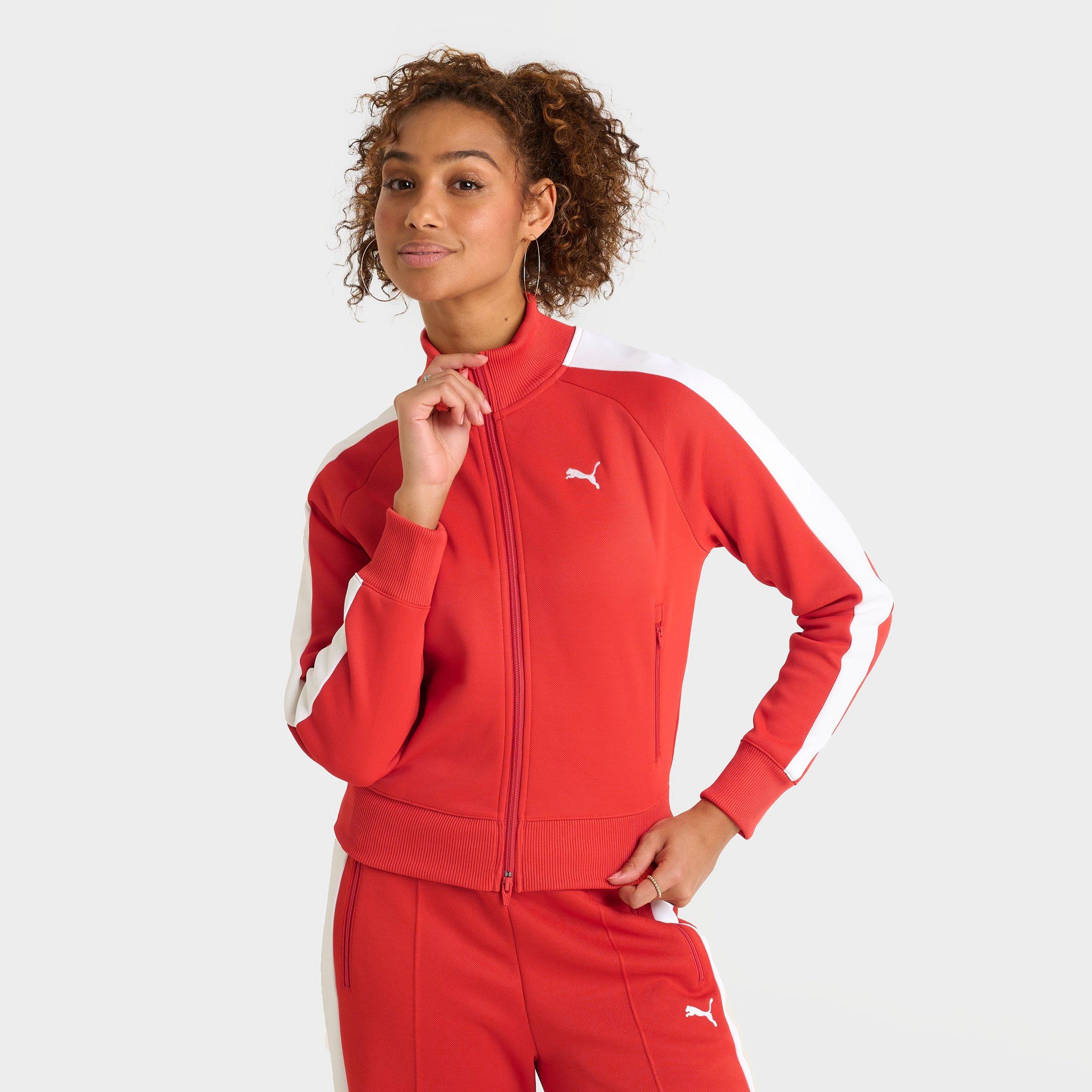 Women's Puma T7 Always On Full-Zip Track Jacket in Red Fire Size: XS
