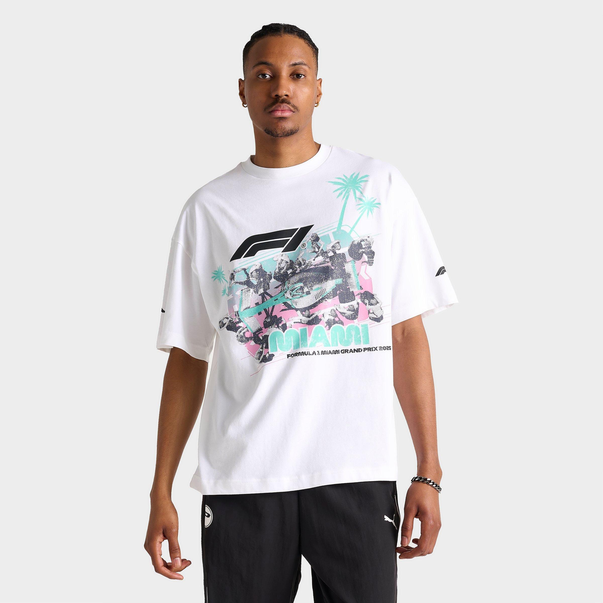 Men's Puma Miami Pitstop F1 Grand Prix T-Shirt in Puma White Size: Small