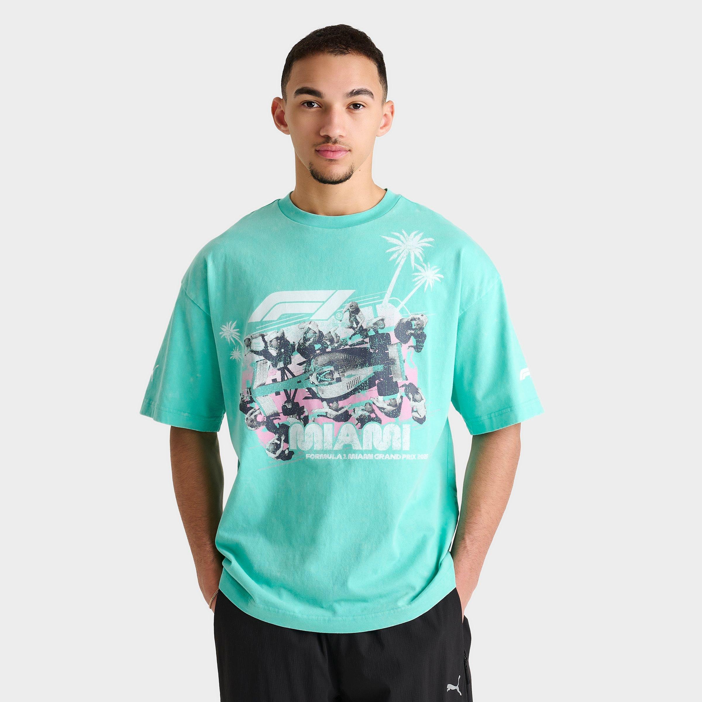 Men's Puma Miami Pitstop F1 Grand Prix T-Shirt in Aquatic Size: Small