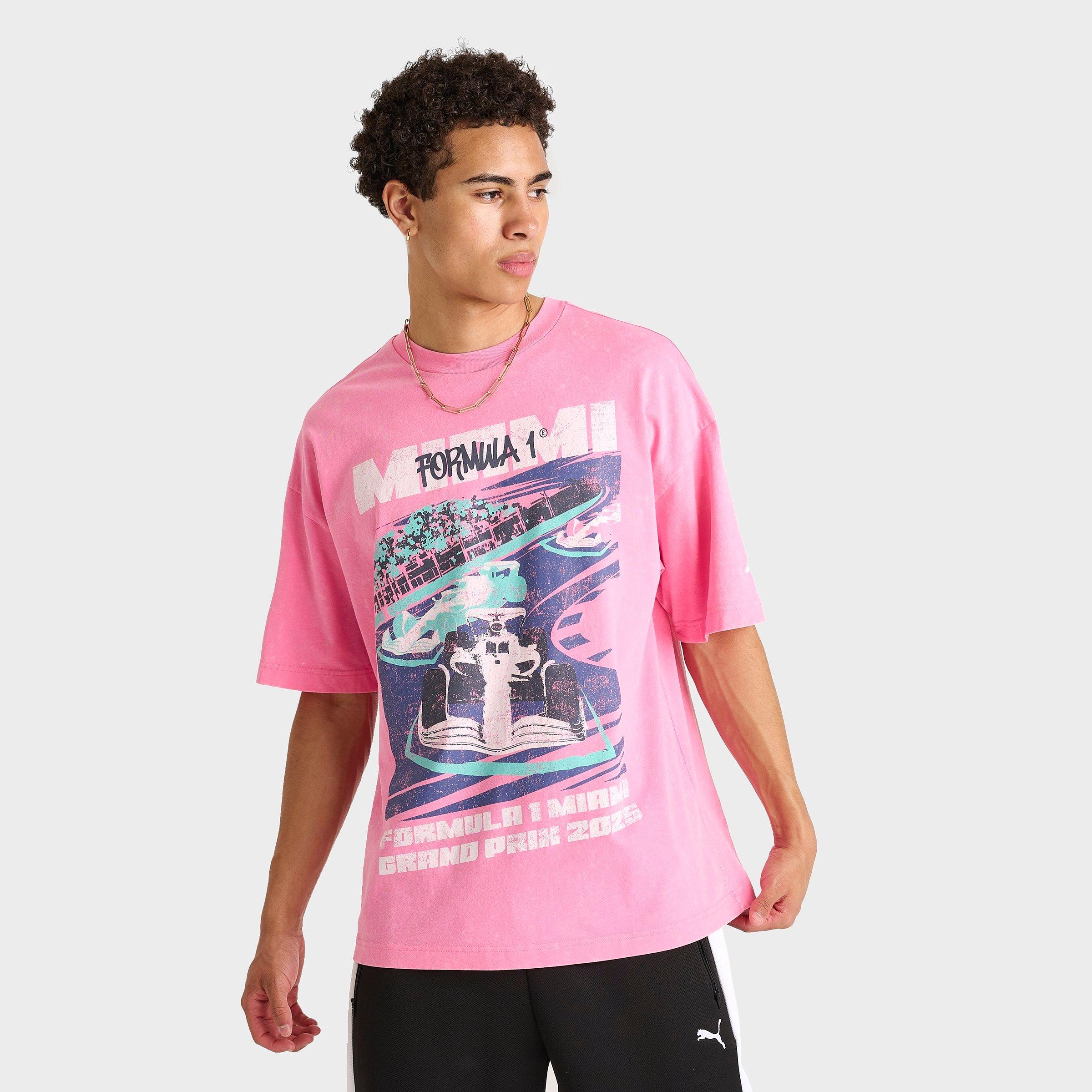 Men's Puma F1 Miami GP Graphic T-Shirt in Fast Pink Size: Small
