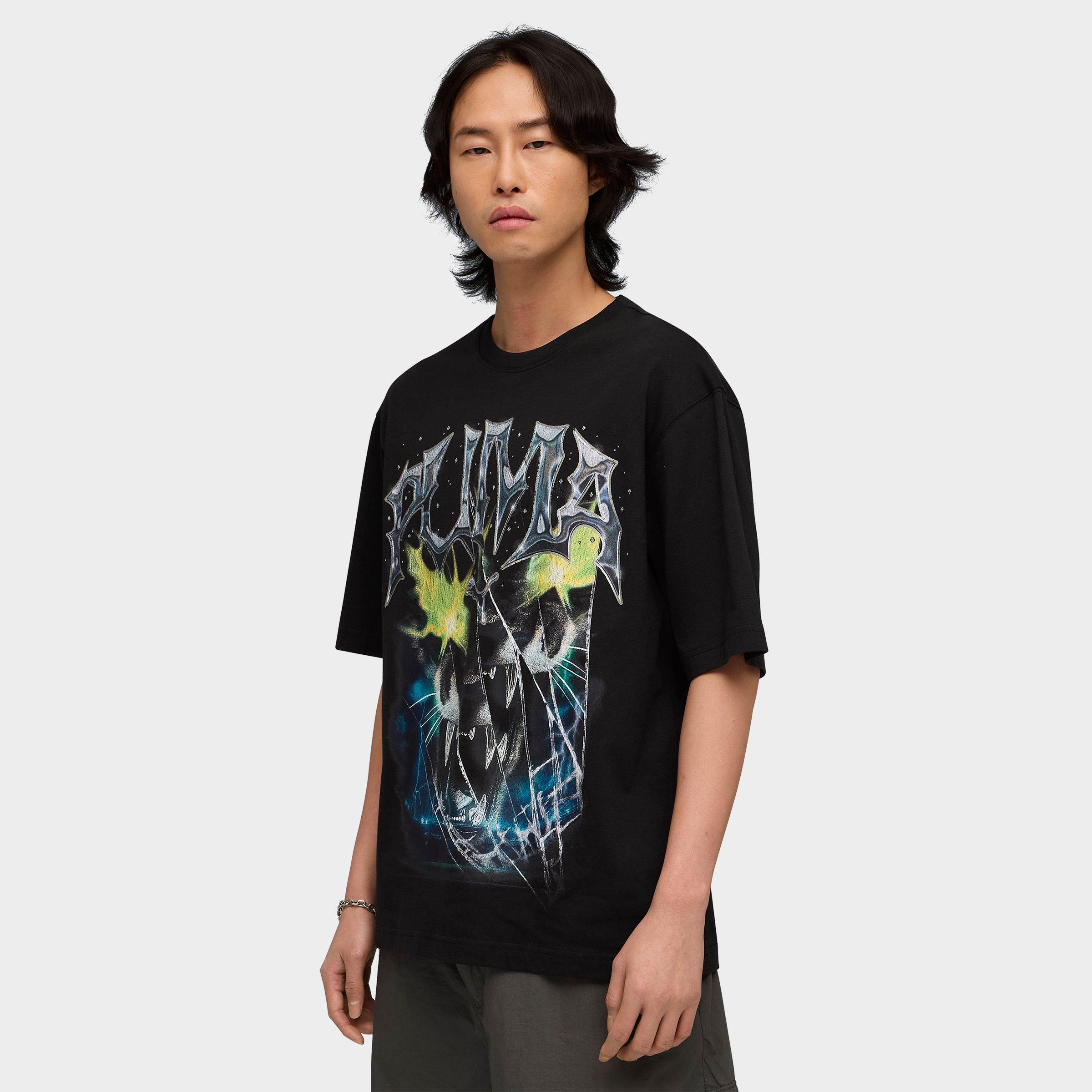 Men's Puma House of Graphics Vintage Cat T-Shirt in Puma Black Size: Small