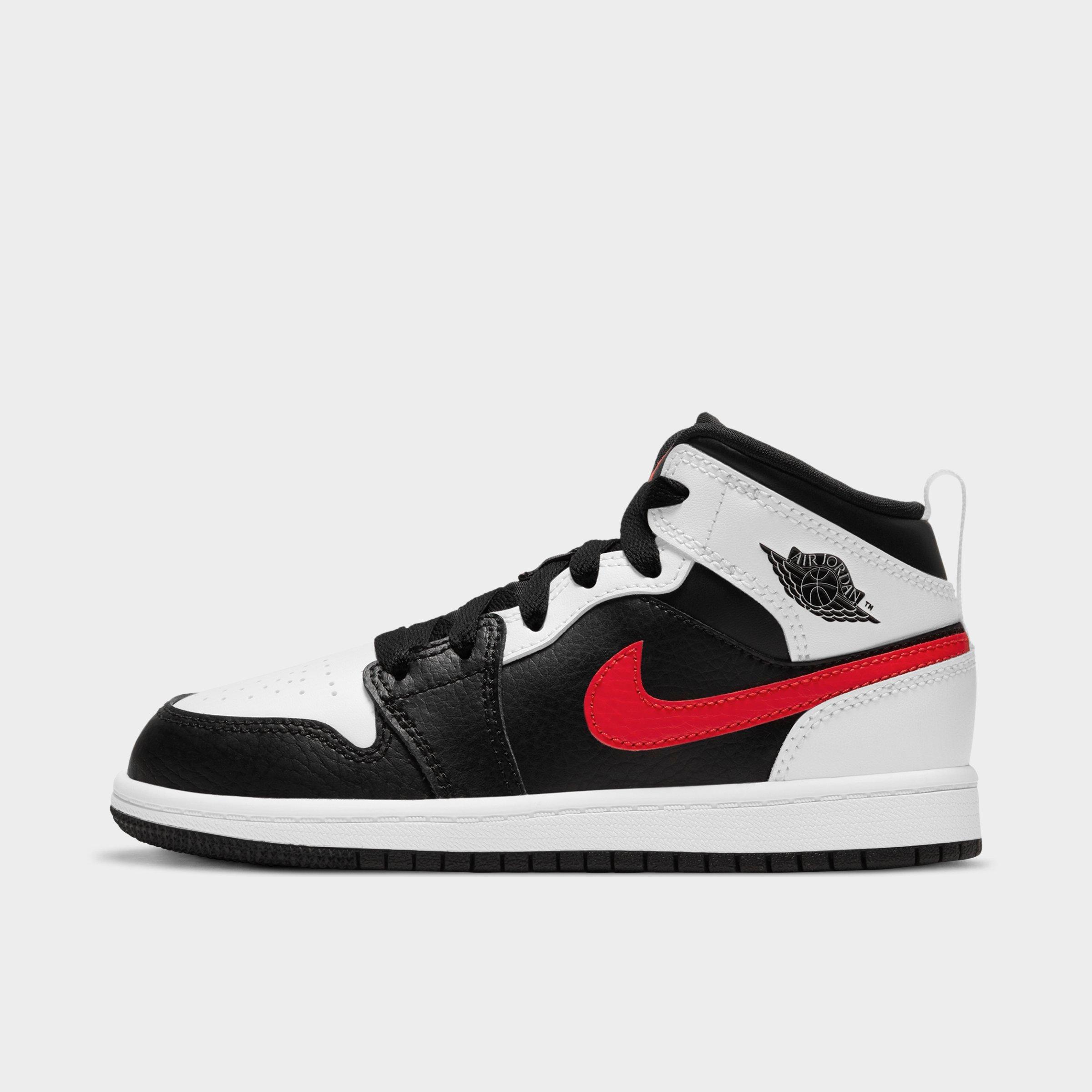Nike Air Jordan 1 Mid Se "red/grey/black Toe" Sneakers In Black/chile Red/white