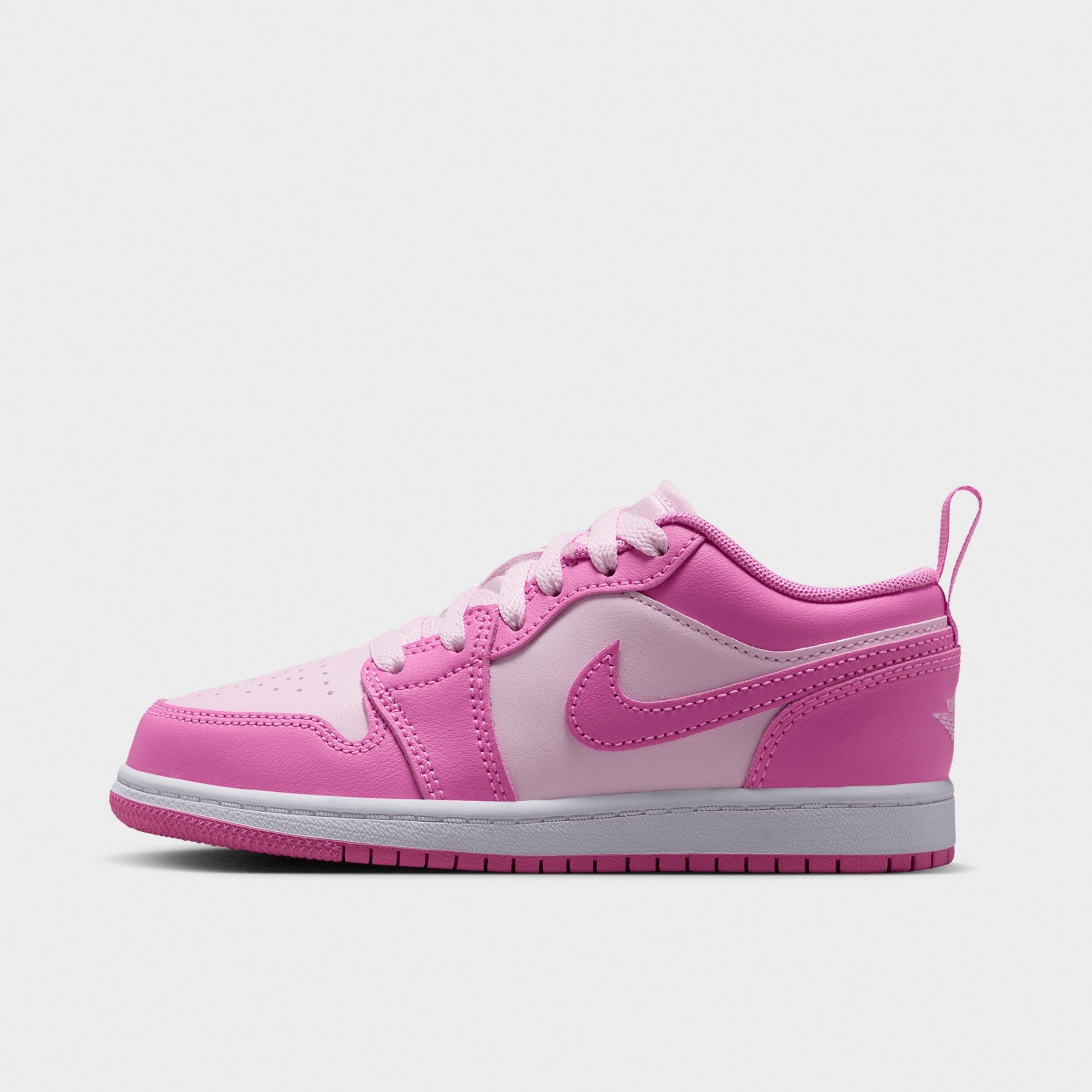 Jordan Little Kids Air Retro 1 Low OG Casual Shoes in China Rose/White/Pink Foam Size: 11.0