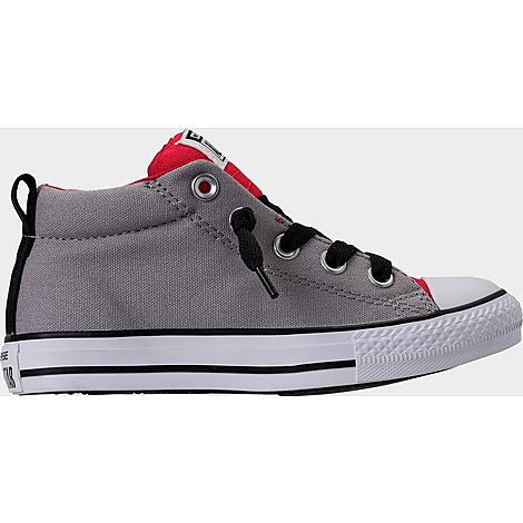 Converse Boys' Little Kids' Chuck Taylor Street Mid Casual Shoes In Dolphin/red/black