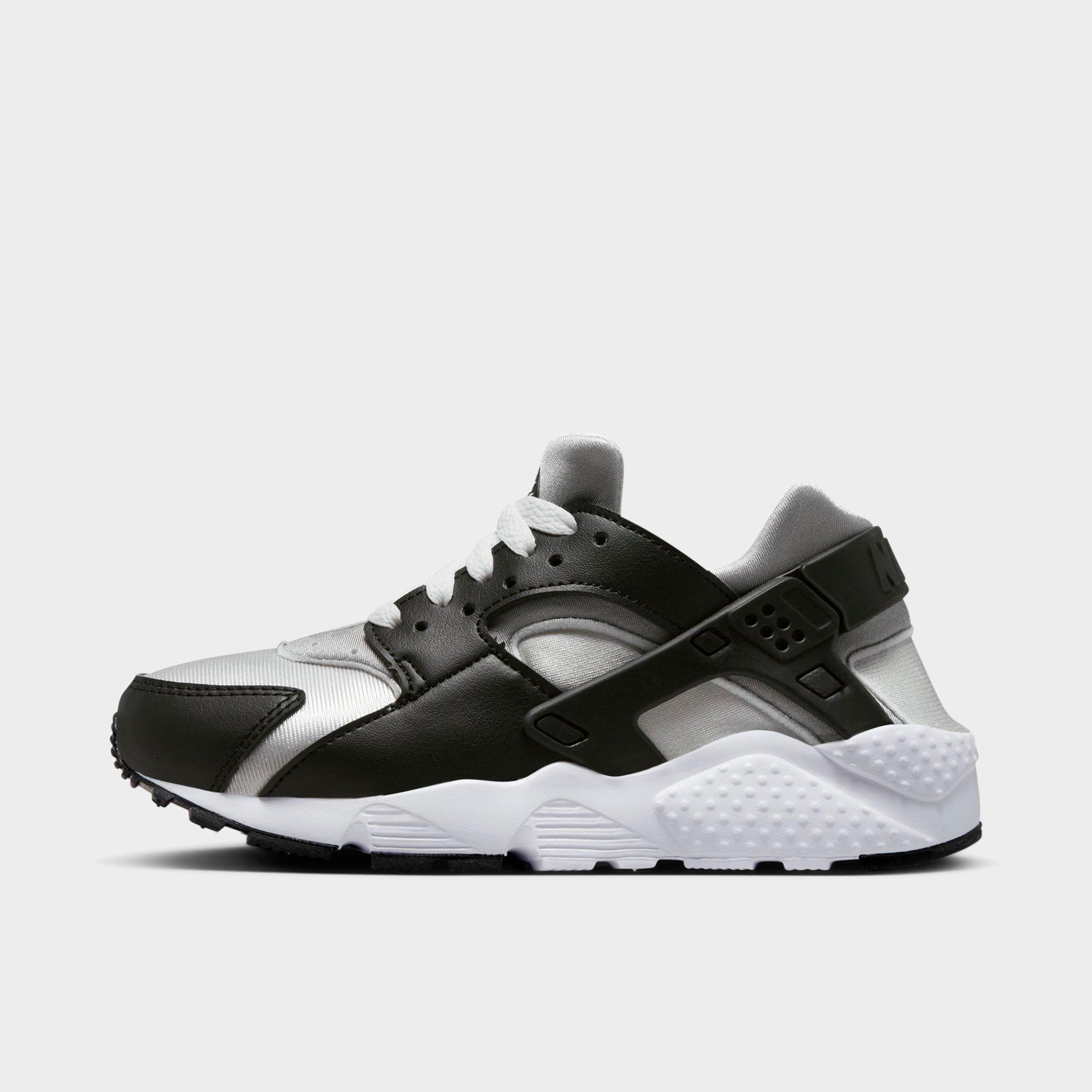Nike Huarache Run Big Kids' Shoes In Black/neutral Grey/medium Grey/white