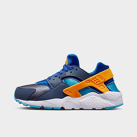 Nike Big Kids' Huarache Run Casual Shoes In Diffused Blue/laser Orange/racer Blue/blue Lightning