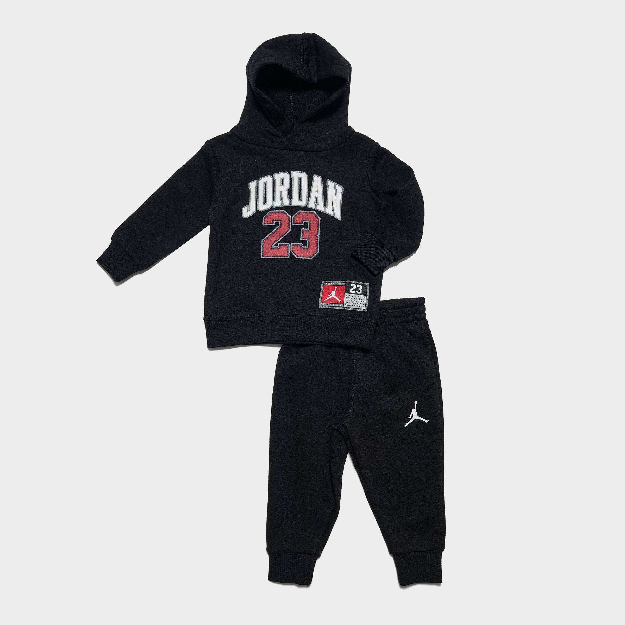 Jordan Infant Jersey Pack Hoodie and Jogger Pants Set in Black Size: 12M