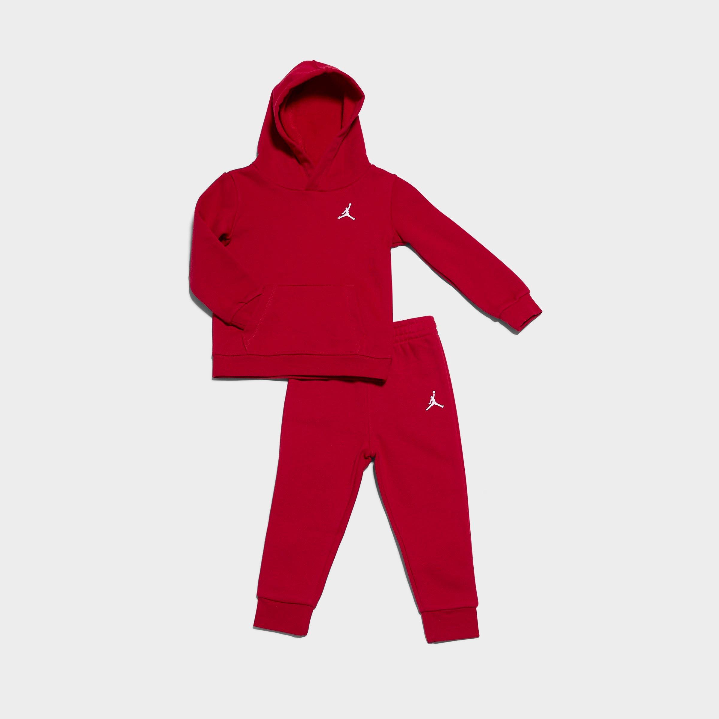 Jordan Infant MJ Brooklyn Fleece Hoodie and Jogger Pants Set in Gym Red Size: 12M