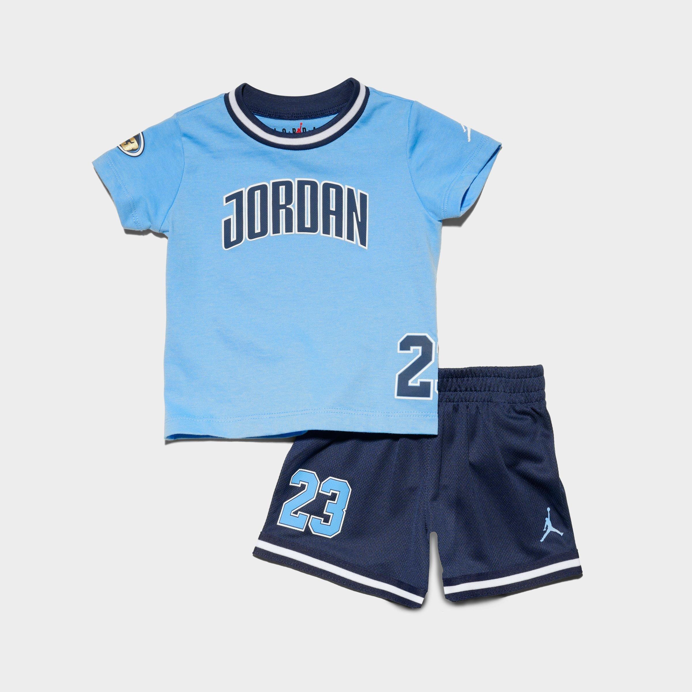 Nike Jordan Infant Playoff T-shirt And Shorts Set In University Blue/midnight Navy