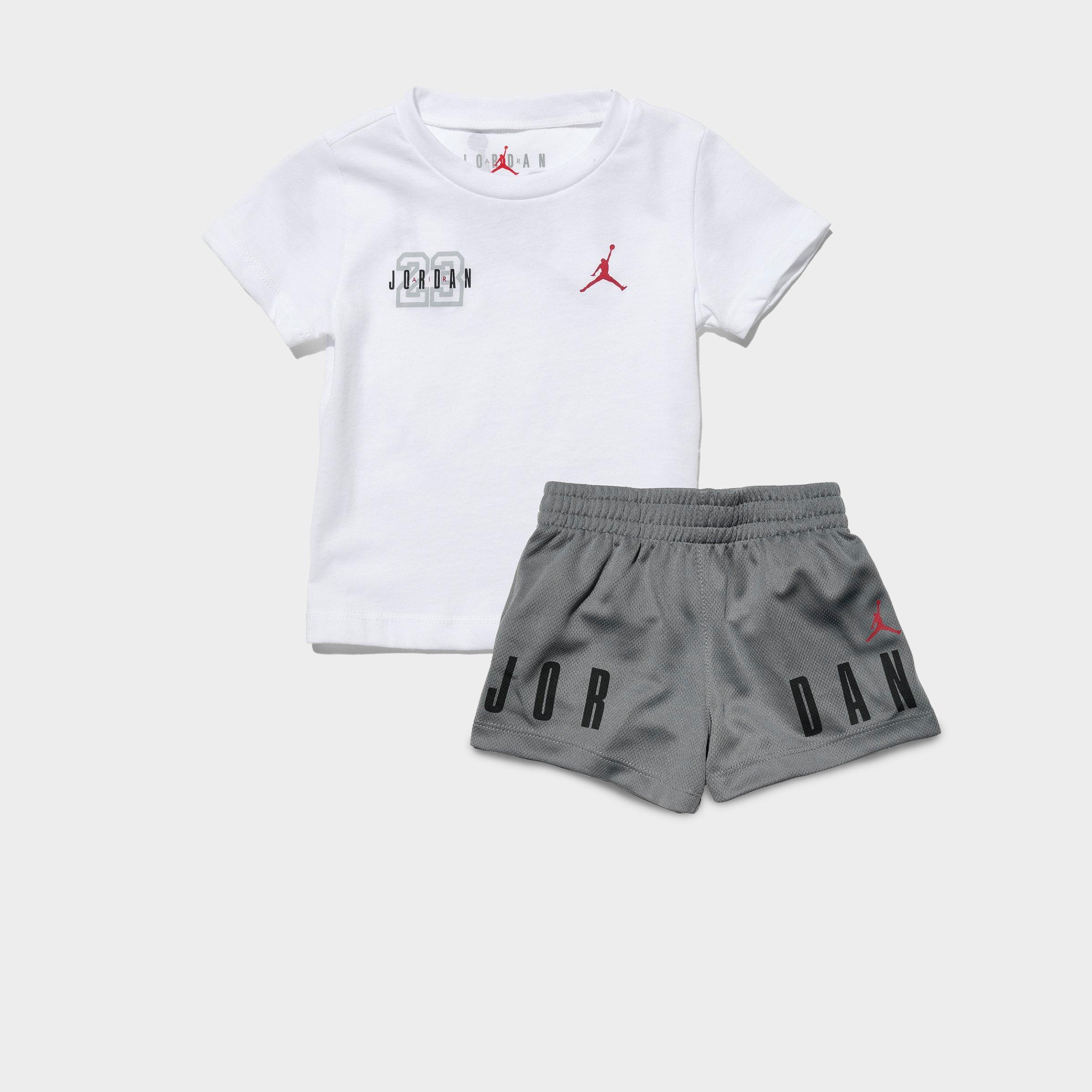 Nike Jordan Infant Jumpman T-shirt And Shorts Set In White/smoke Grey