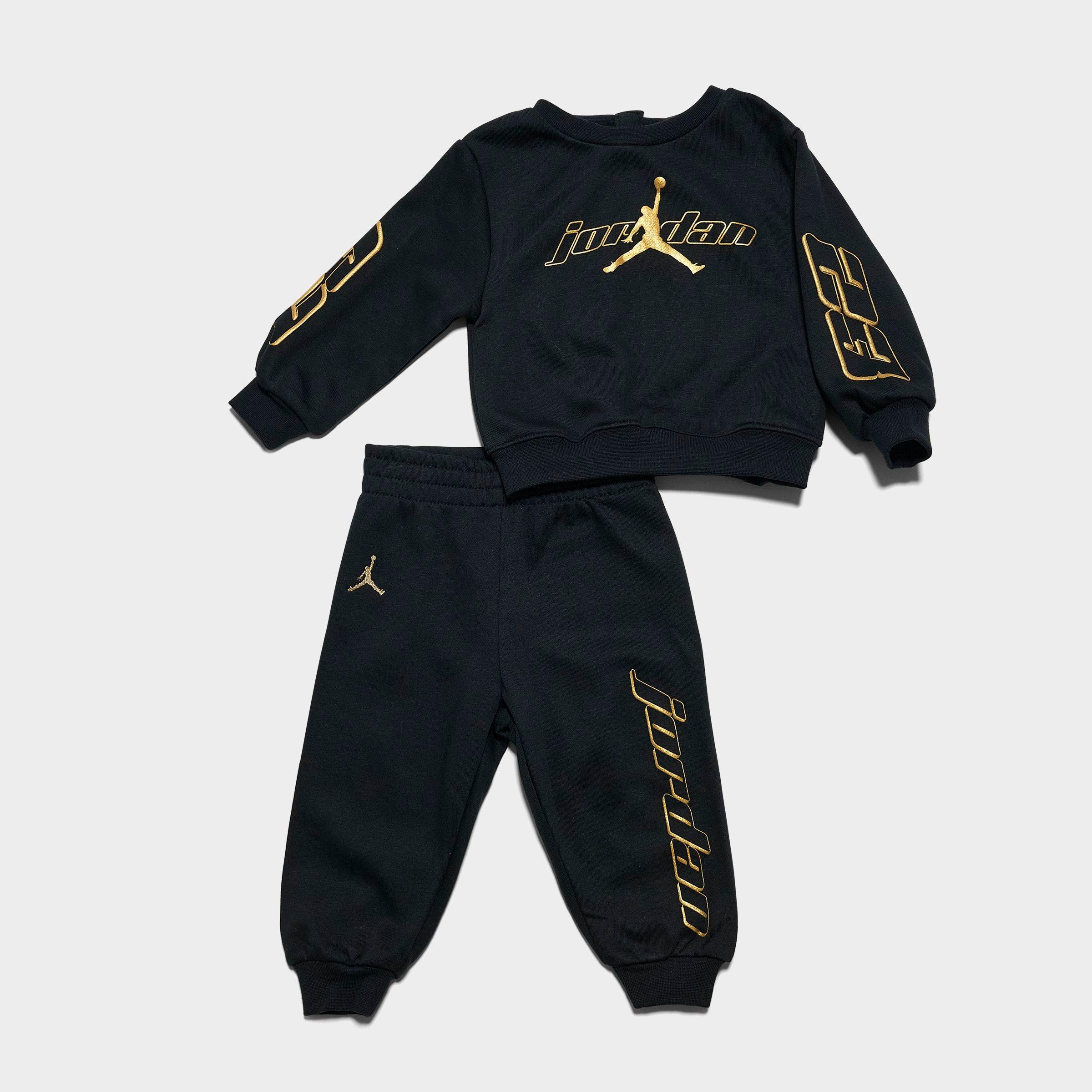 Jordan Little Kids Mountainside Crewneck Sweatshirt And Jogger Pants Set In Black