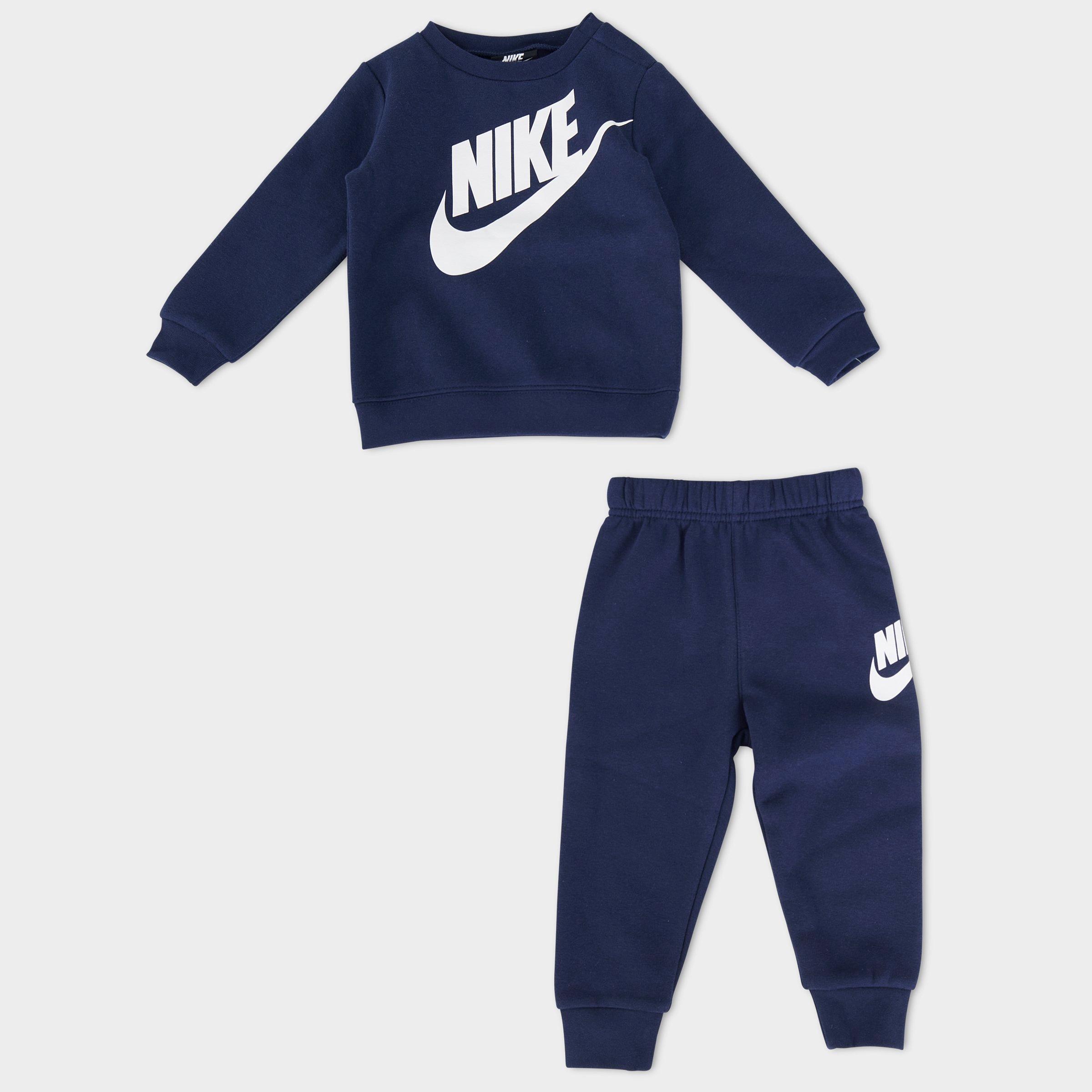 Nike Kids Infant Futura Crewneck Sweatshirt and Joggers Set in Navy/White Size: 12M