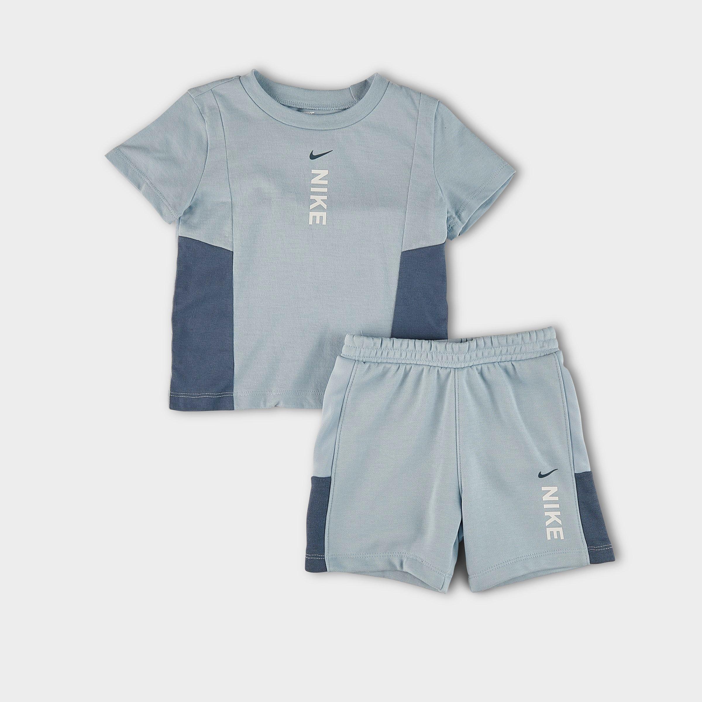 Shop Nike Infant Hybrid T-shirt And Shorts Set In Light Armory Blue