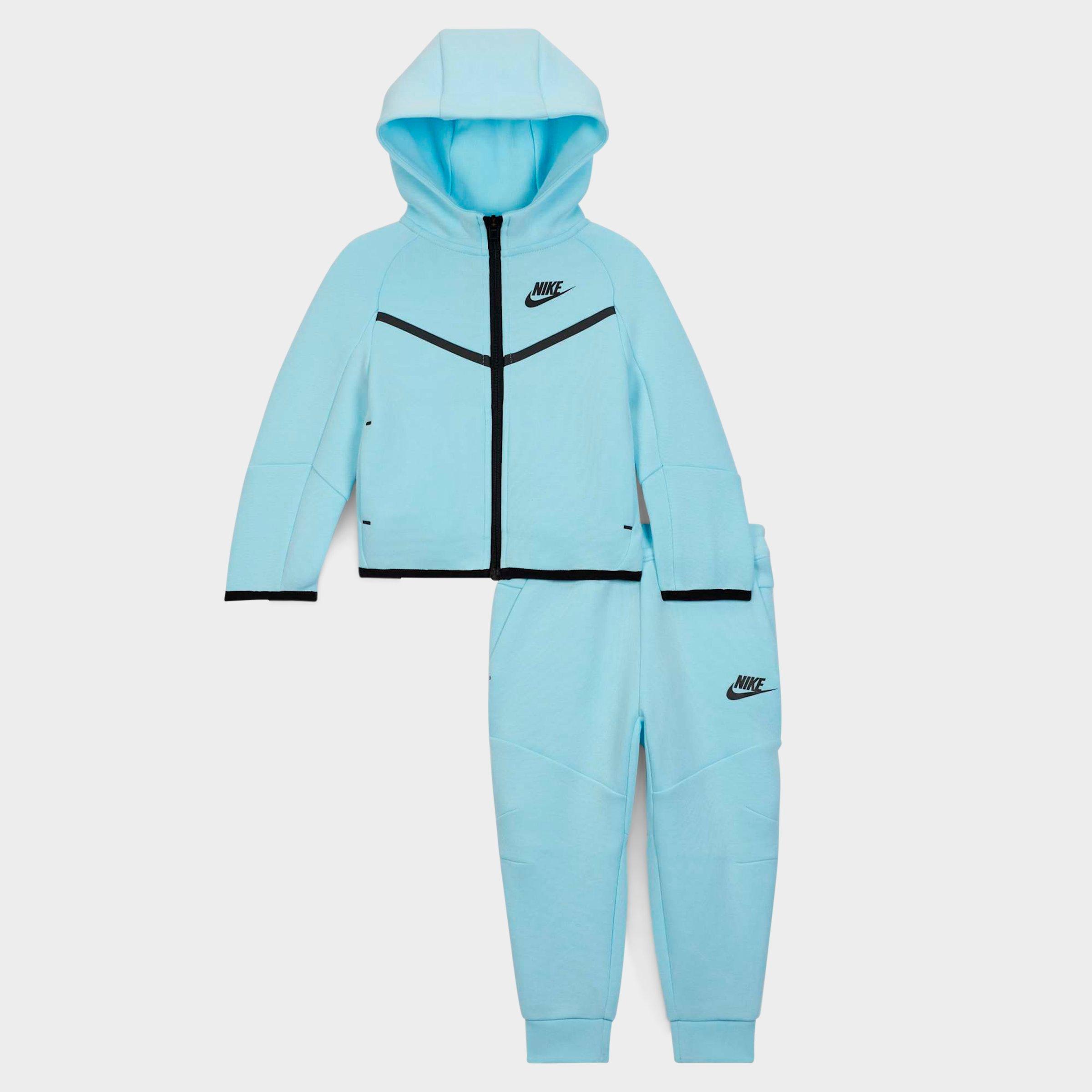 Nike Infant Tech Fleece Full-Zip Hoodie Set in Blue/Glacier Blue Size 12 M Cotton/Polyester/Fleece