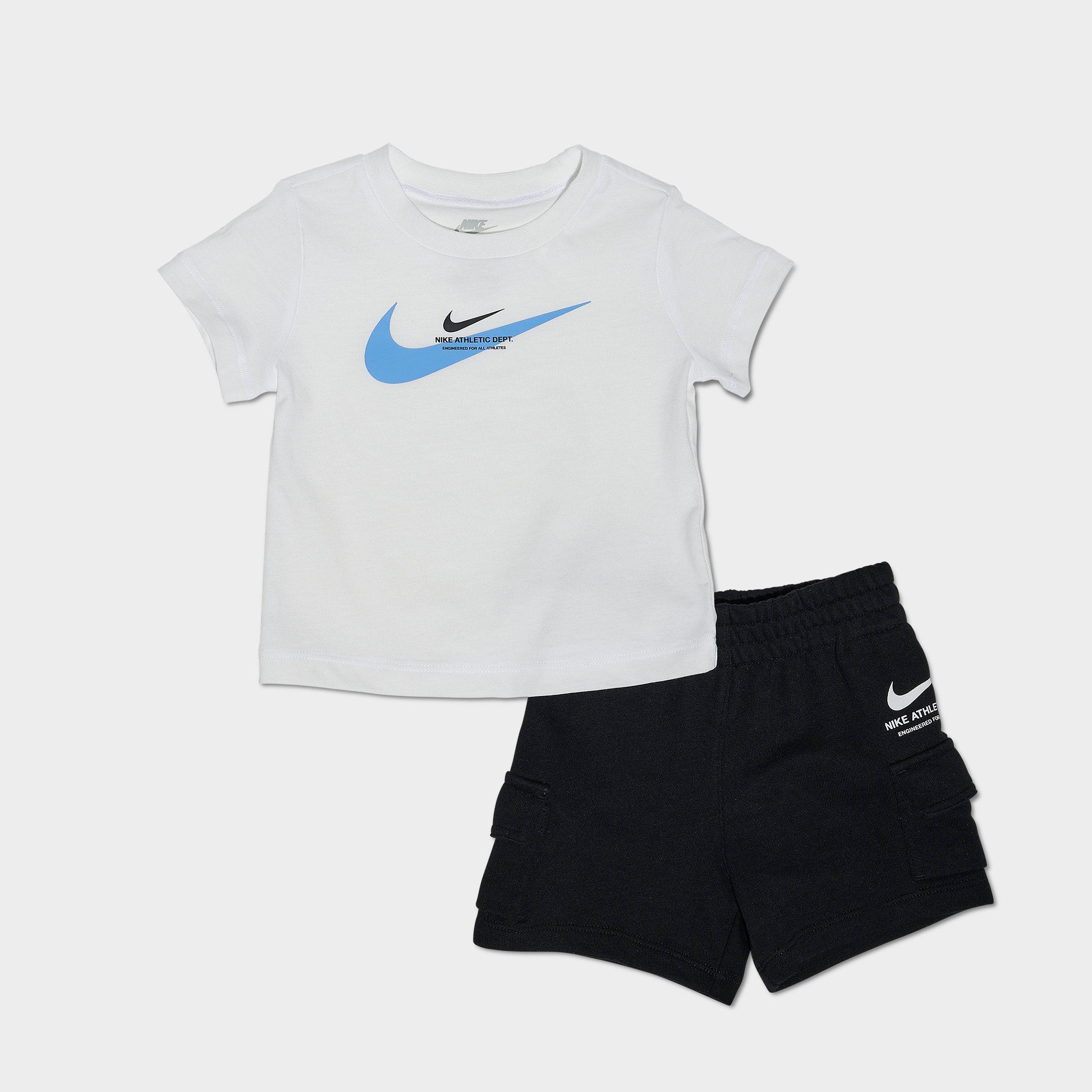 Nike Infant Athletic Department T-Shirt and Cargo Shorts Set in Black/White Size: 12M