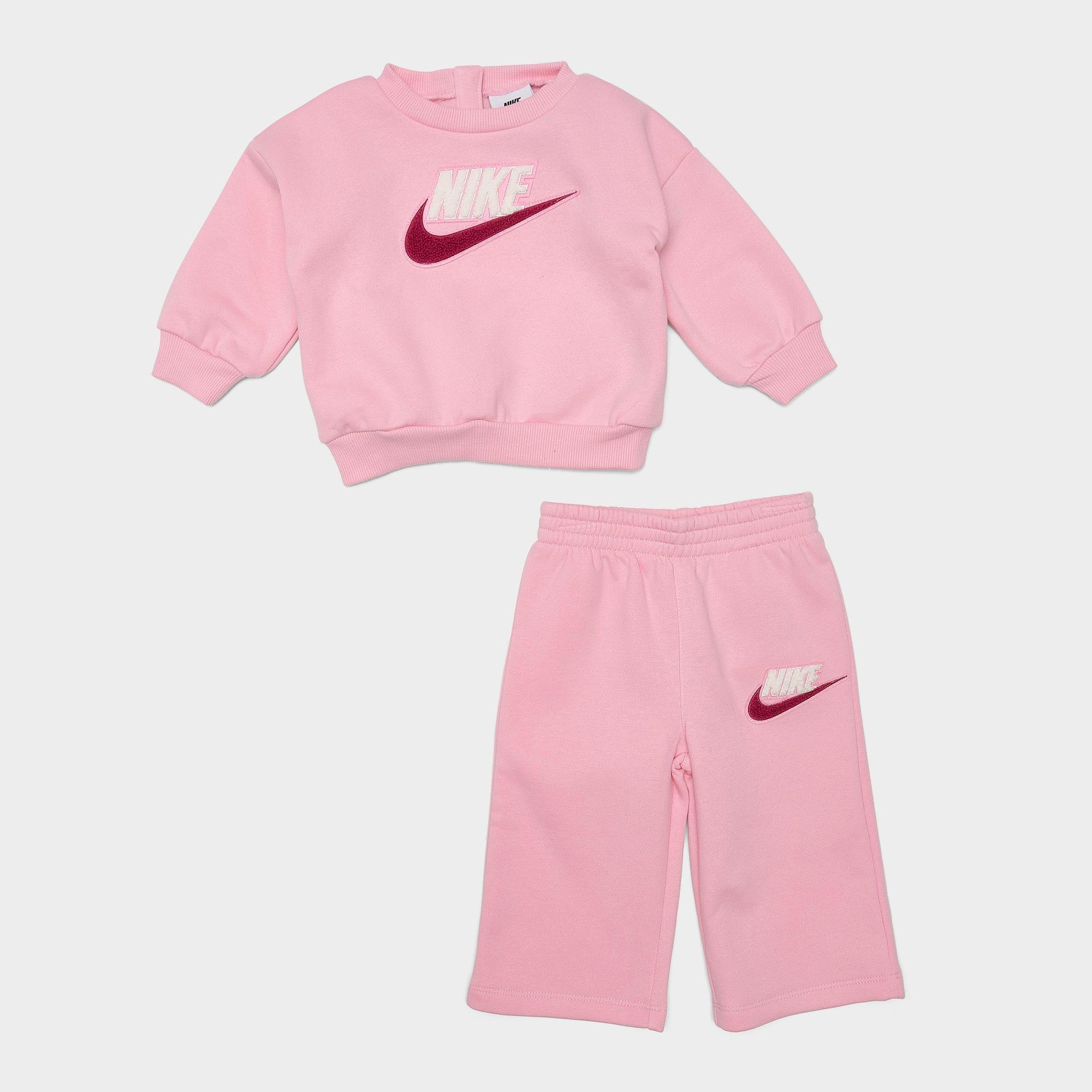 Nike Girls' Infant Futura Crewneck Sweatshirt And Sweatpants Set In Pink