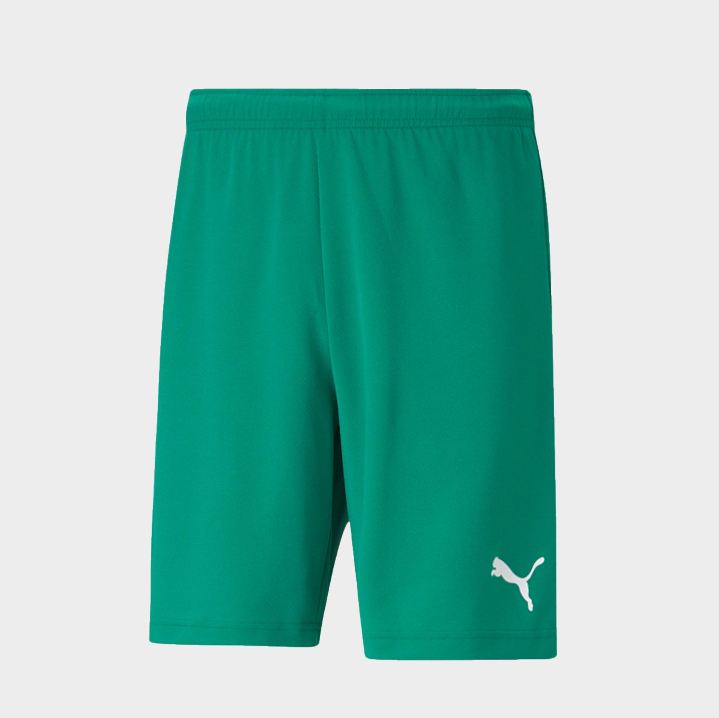 Puma Men's teamRISE Soccer Shorts in Green/Pepper Green Size 2XL 100% Polyester/Knit