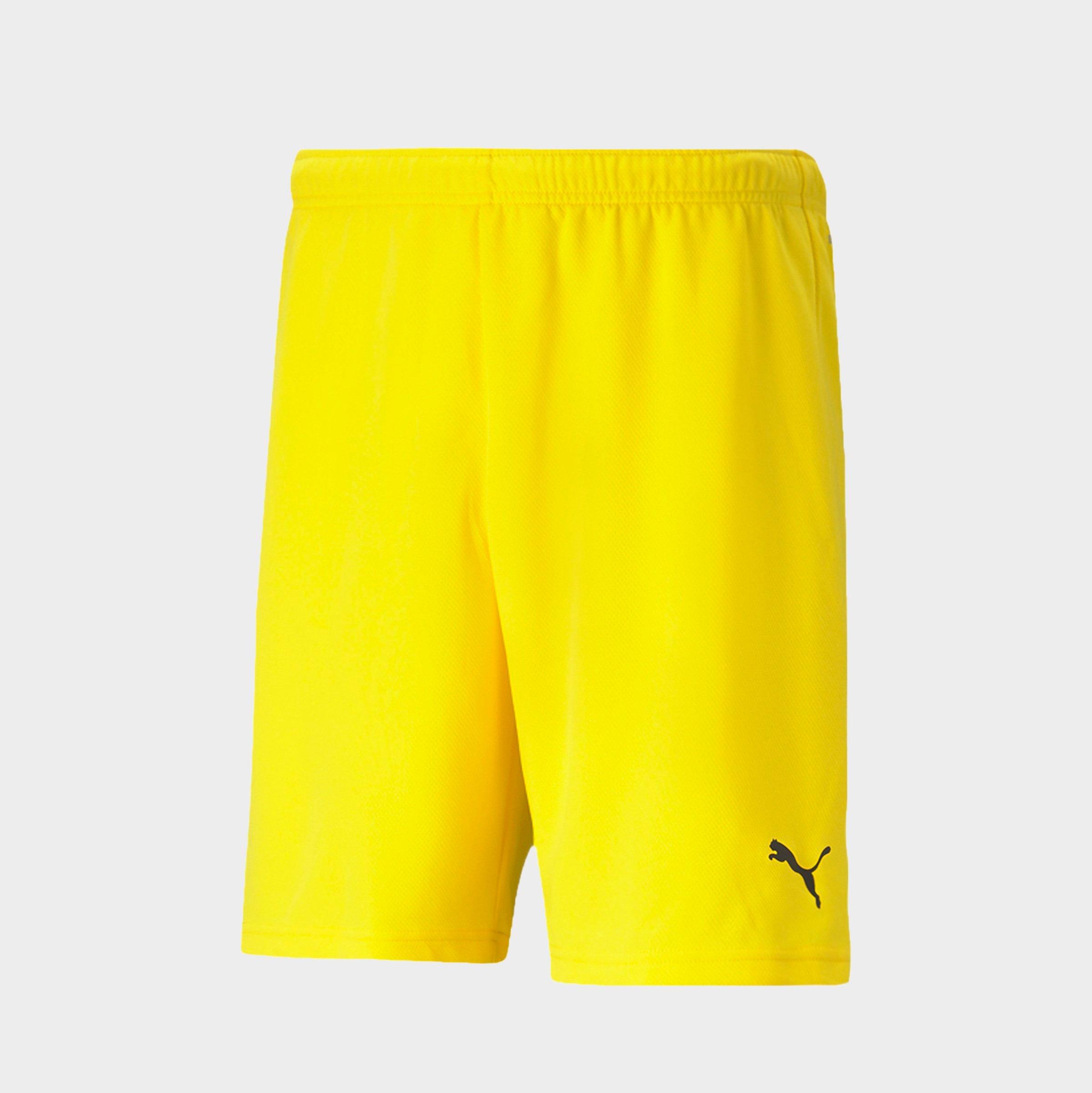 Puma Men's teamRISE Soccer Shorts in Yellow/Cyber Yellow Size Medium 100% Polyester/Knit