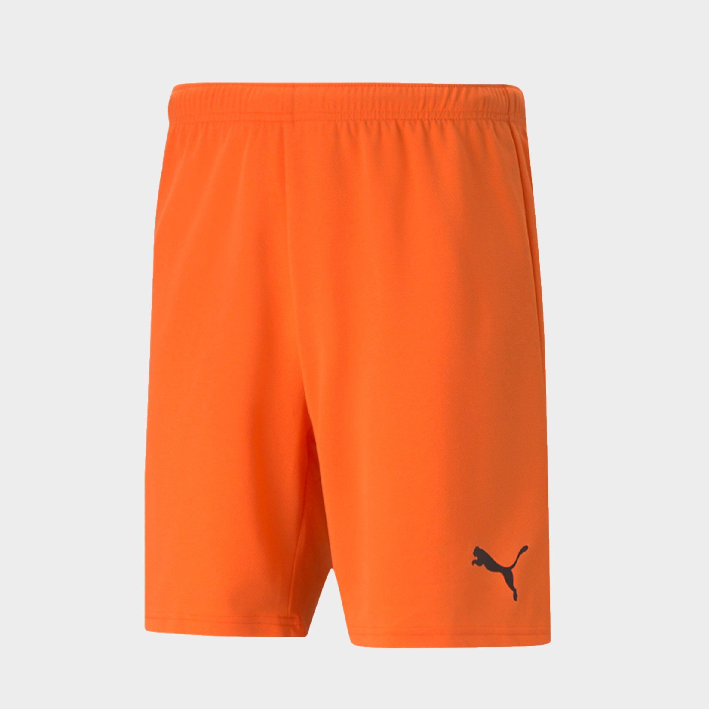 Puma Men's teamRISE Soccer Shorts in Orange/Golden Poppy Size Small 100% Polyester/Knit