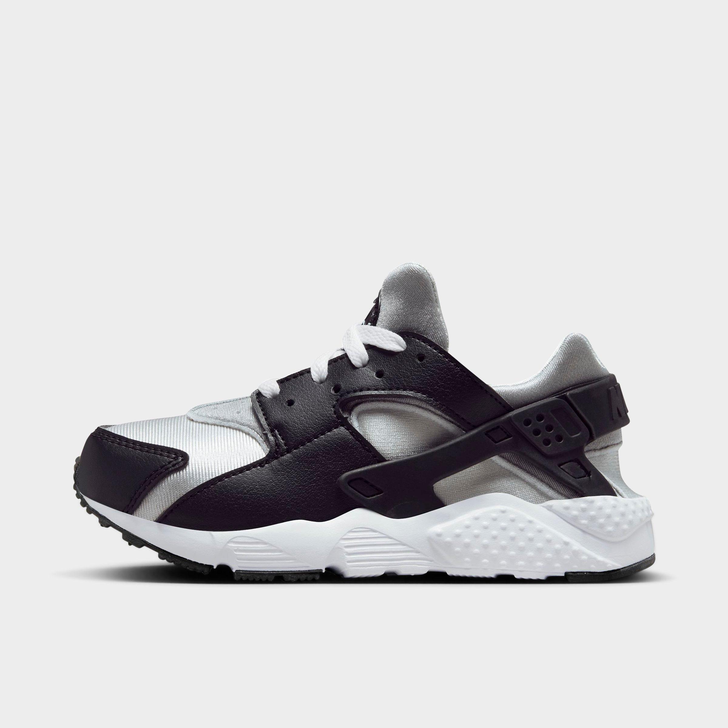 Nike Huarache Run Little Kids' Shoes In Black/white/neutral Grey/medium Grey