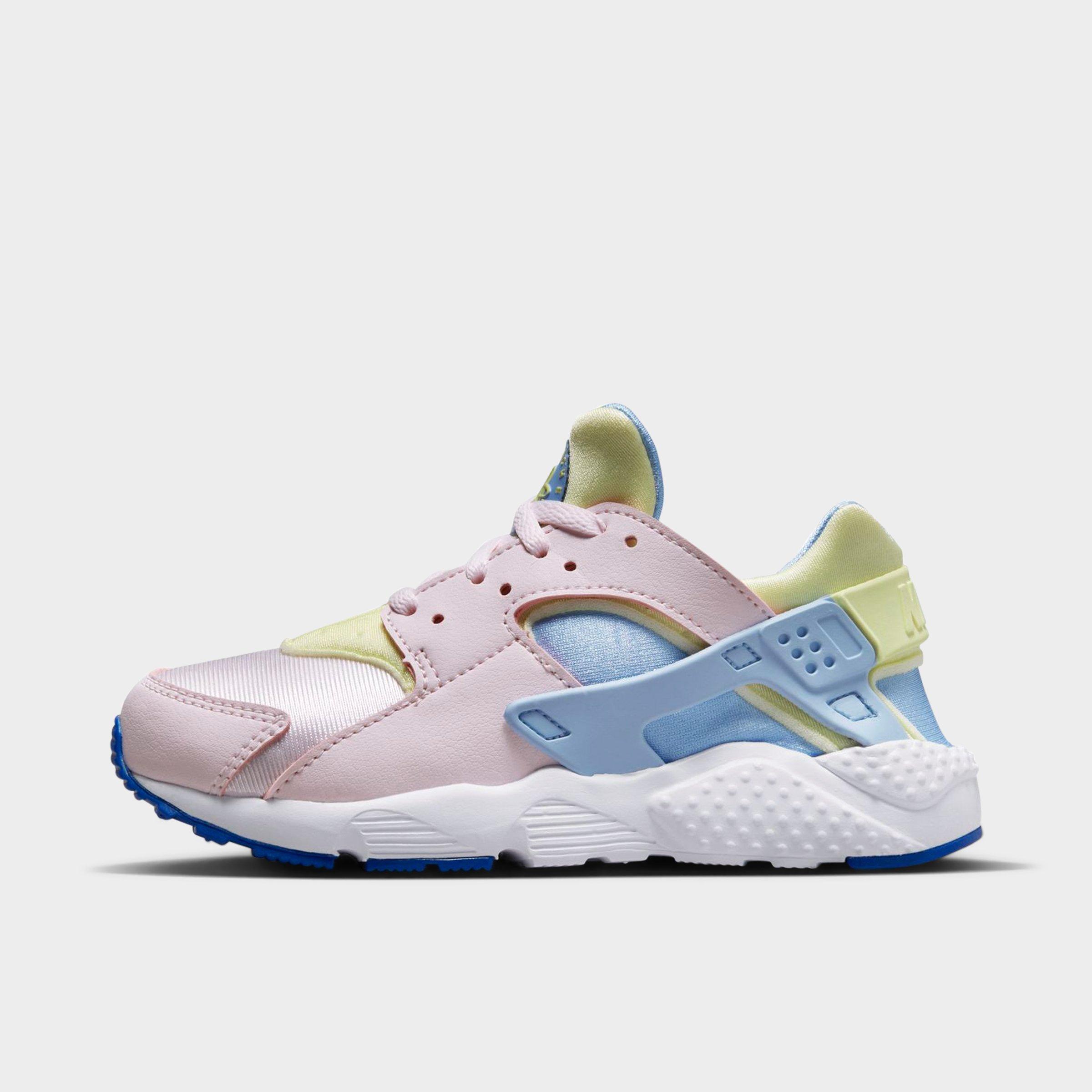 Nike Little Kids' Huarache Run Casual Shoes In Pearl Pink/cobalt Bliss/citron Tint/white