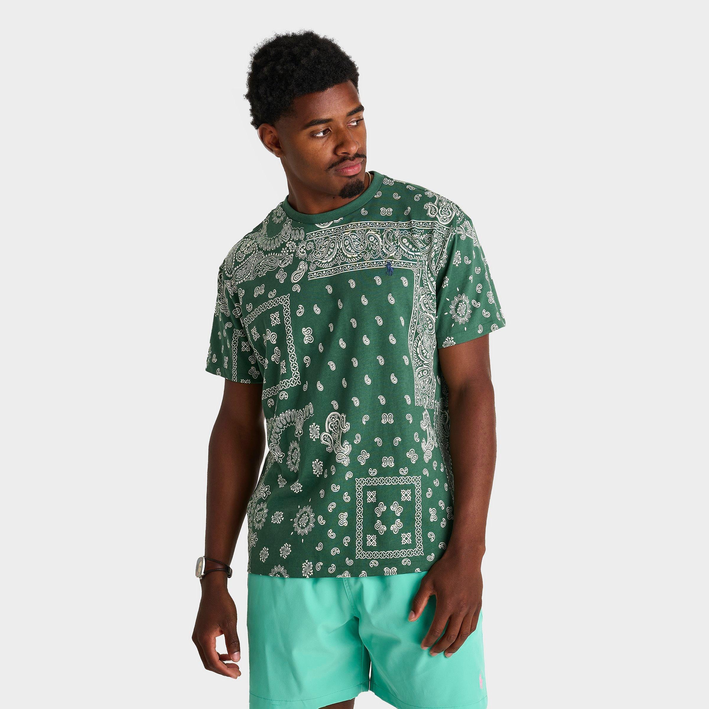 Polo Ralph Lauren Men's Bandana Jersey T-Shirt in Forest Green/White Size: Small