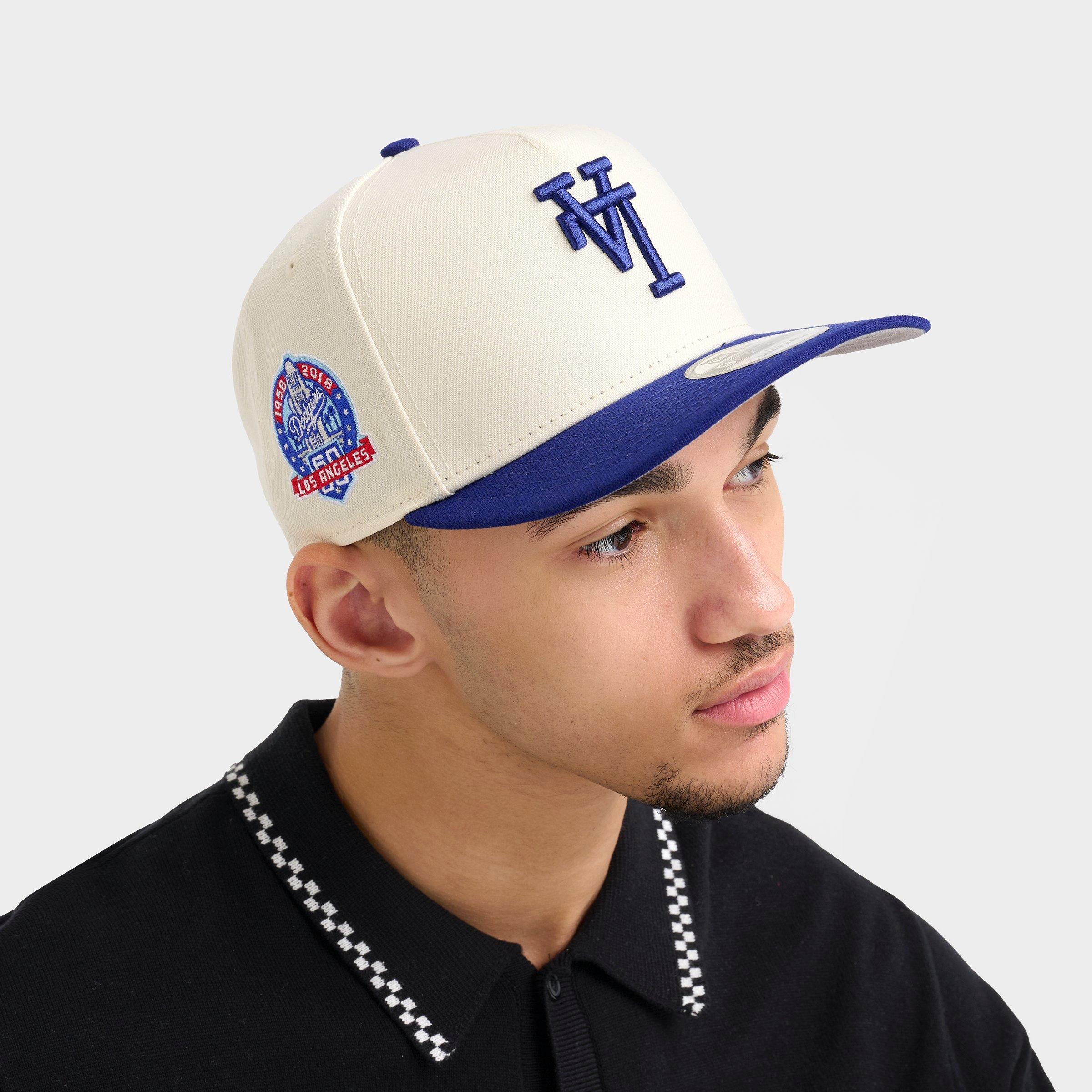 New Era Los Angeles Dodgers MLB Upside Down 9FIFTY A Frame Snapback Hat in Chrome/Dark Royal