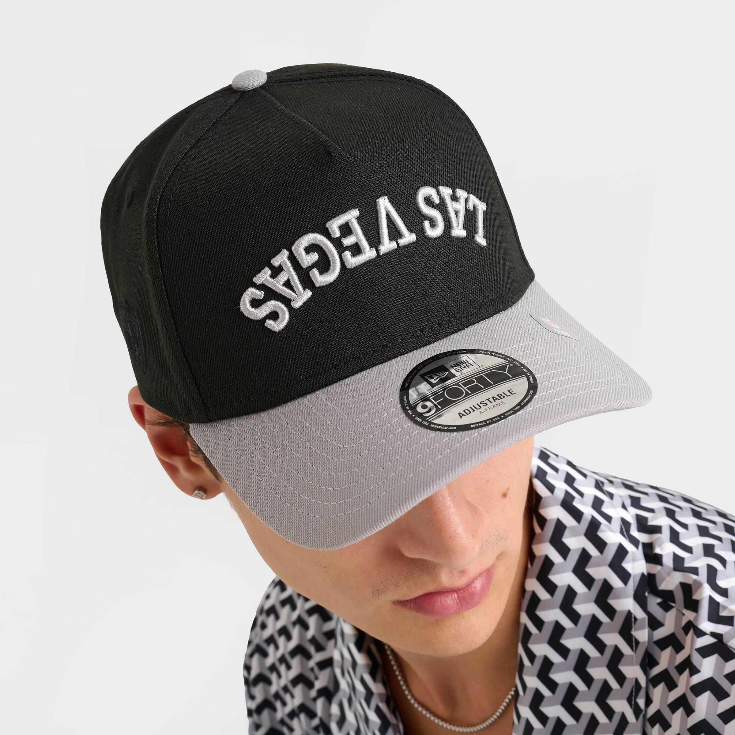 New Era Vegas Raiders NFL 9FORTY Upside Down A-Frame Snapback Hat in Black/Grey