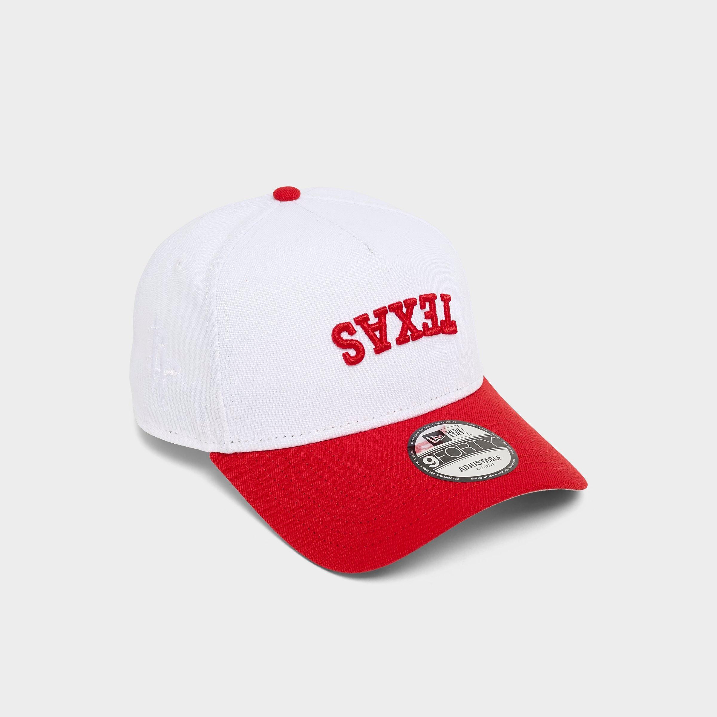New Era Houston Rockets NBA Upside Down 9FORTY A-Frame Snapback Hat in White/Red