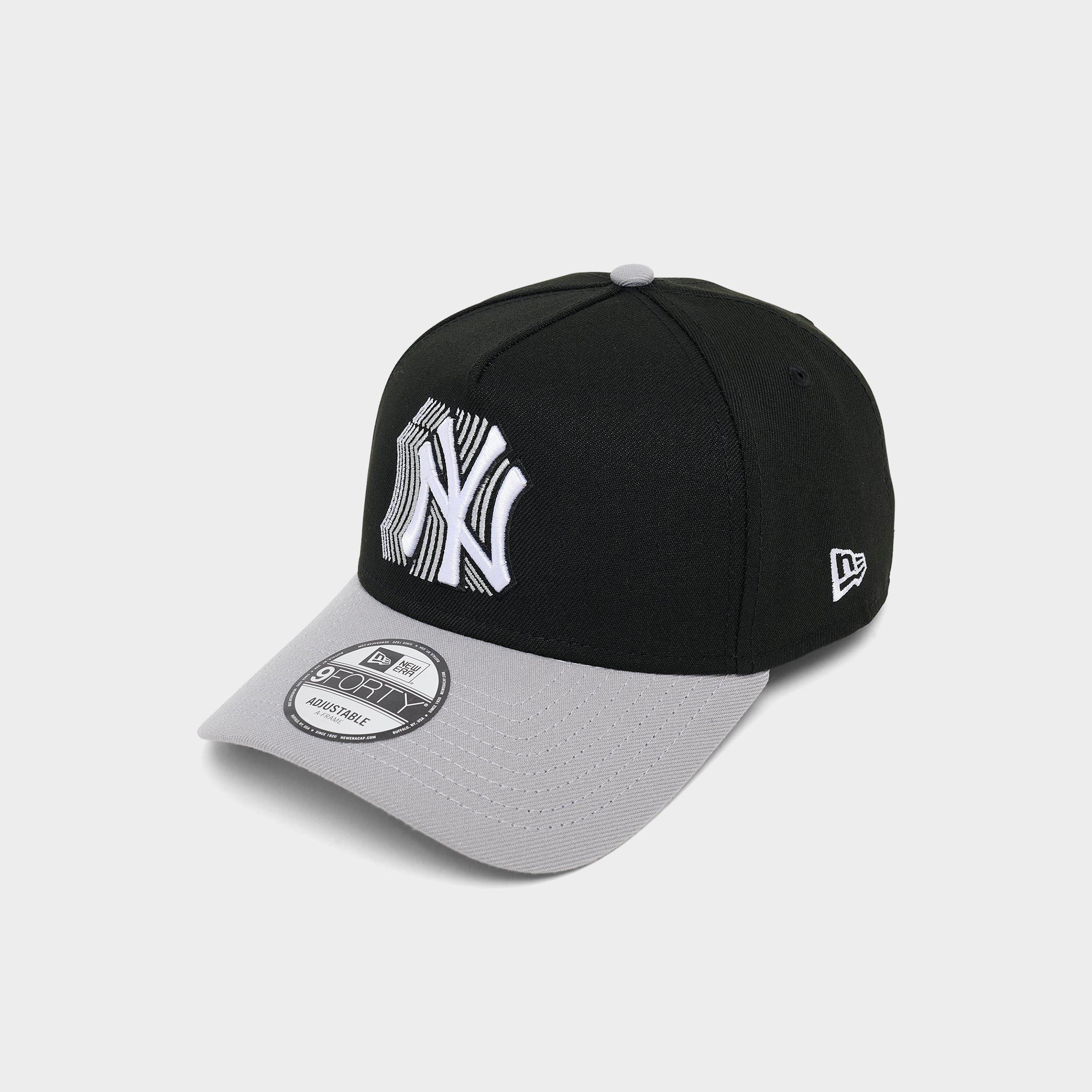 New Era New York Yankees MLB Repeat Logo 9FORTY A-Frame Snapback Hat in Black/Grey