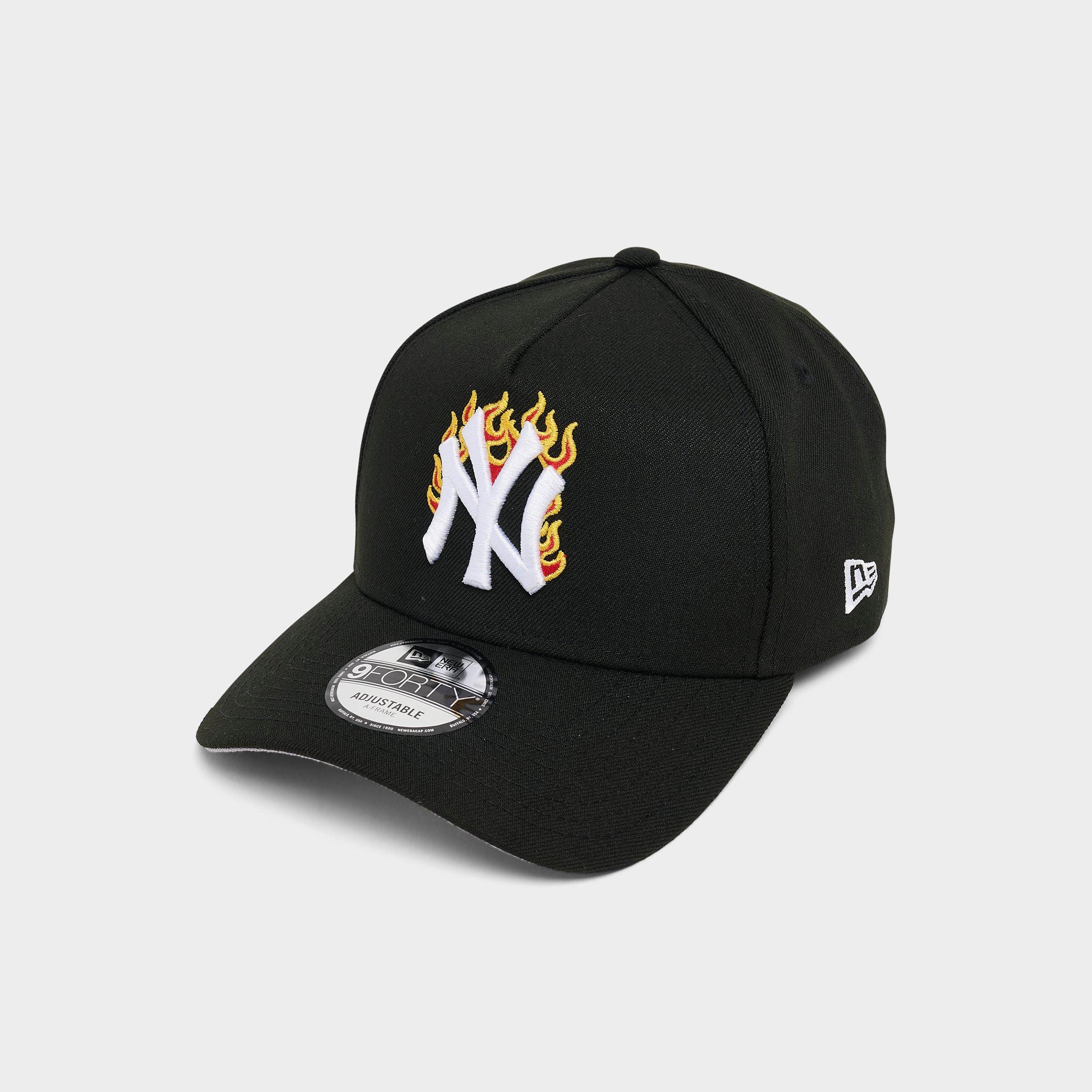 New Era New York Yankees Mlb 9forty A-frame Flames Snapback Hat In Black