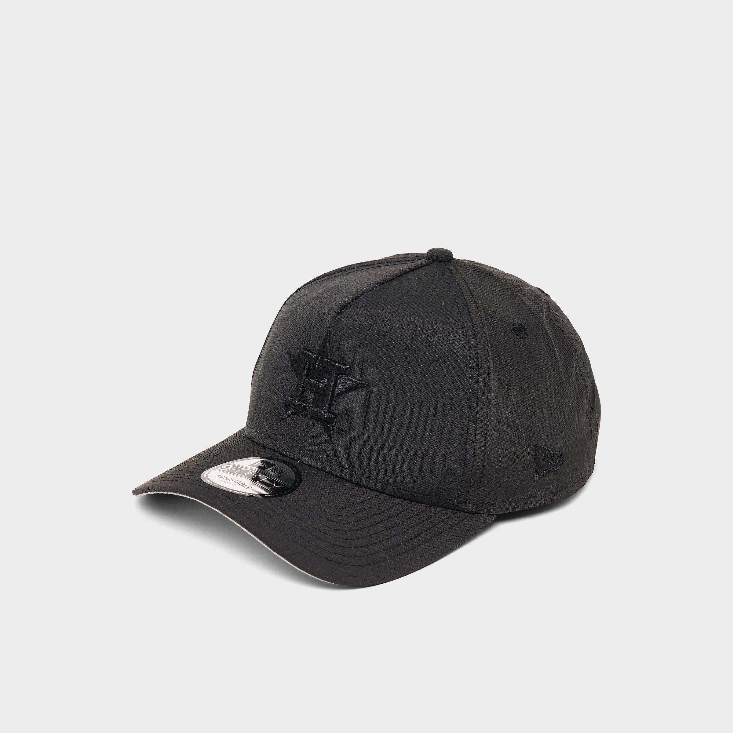 New Era Houston Astros MLB 9FORTY A-Frame Nylon Snapback Hat in Black