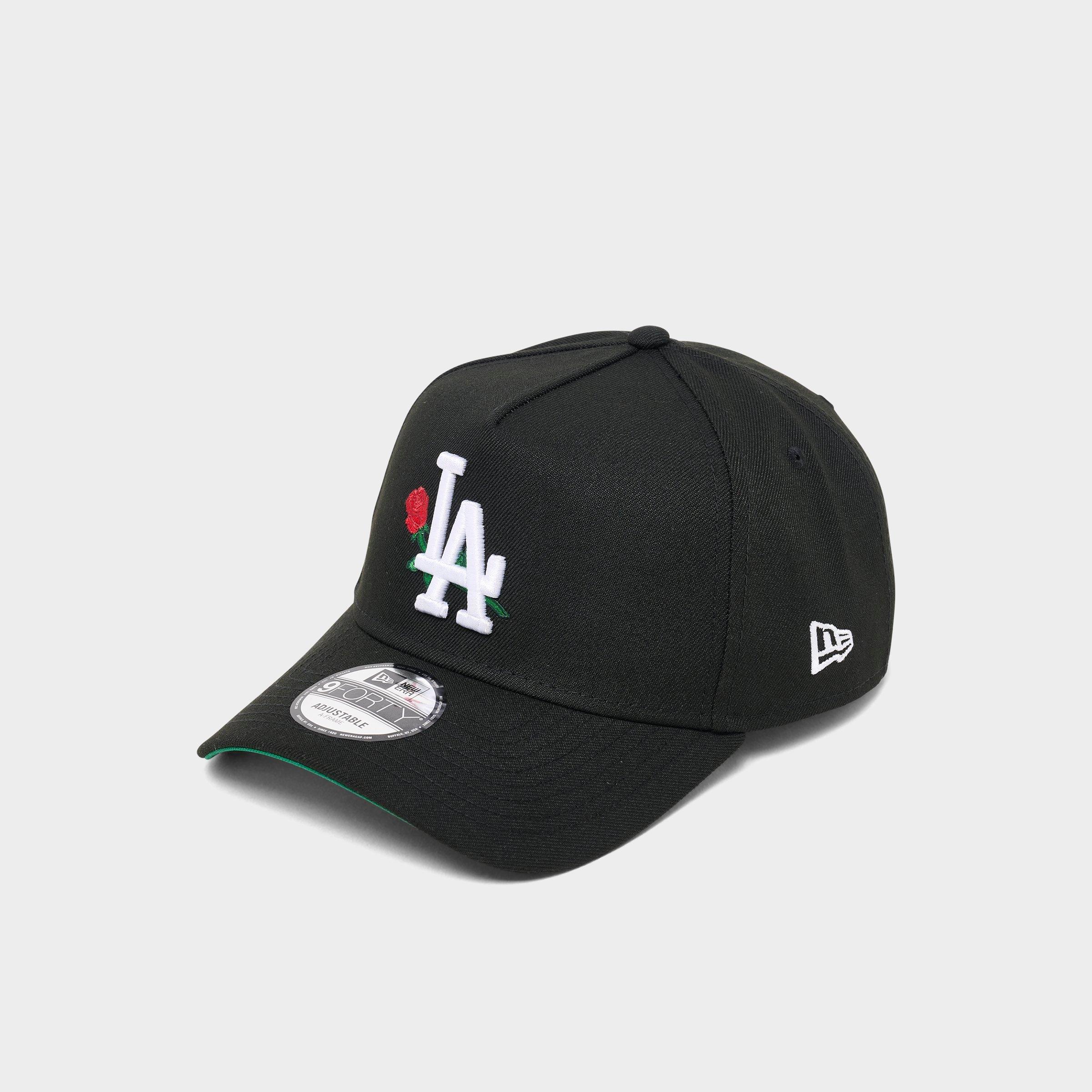 New Era Los Angeles Dodgers MLB Flower 9FORTY A-Frame Snapback Hat in Black/White/Red