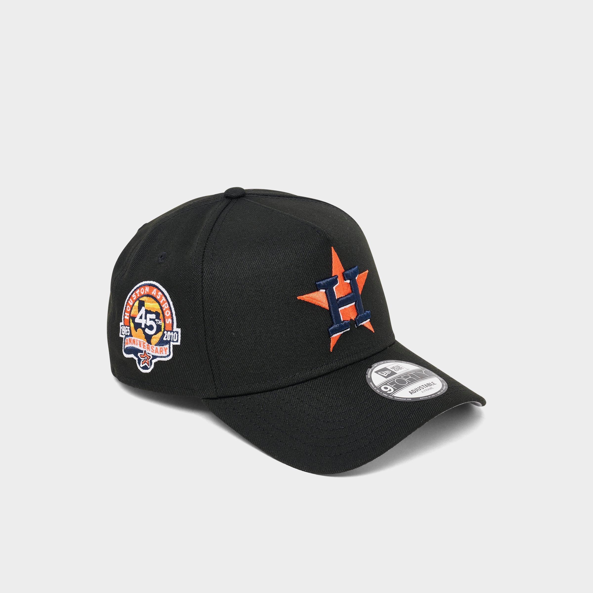 New Era Houston Astros MLB 9FORTY A-Frame Two Tone Logo Snapback Hat in Black/Orange/Navy