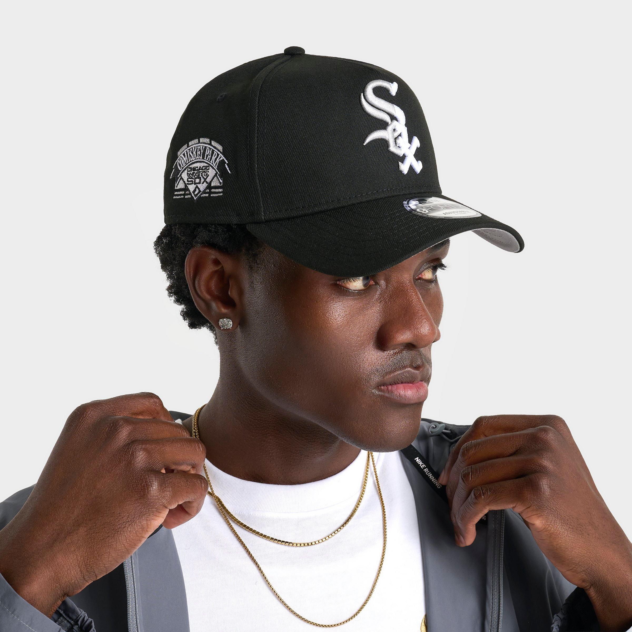 New Era Chicago White Sox MLB 9FORTY A-Frame Two Tone Logo Snapback Hat in Black/White/Grey
