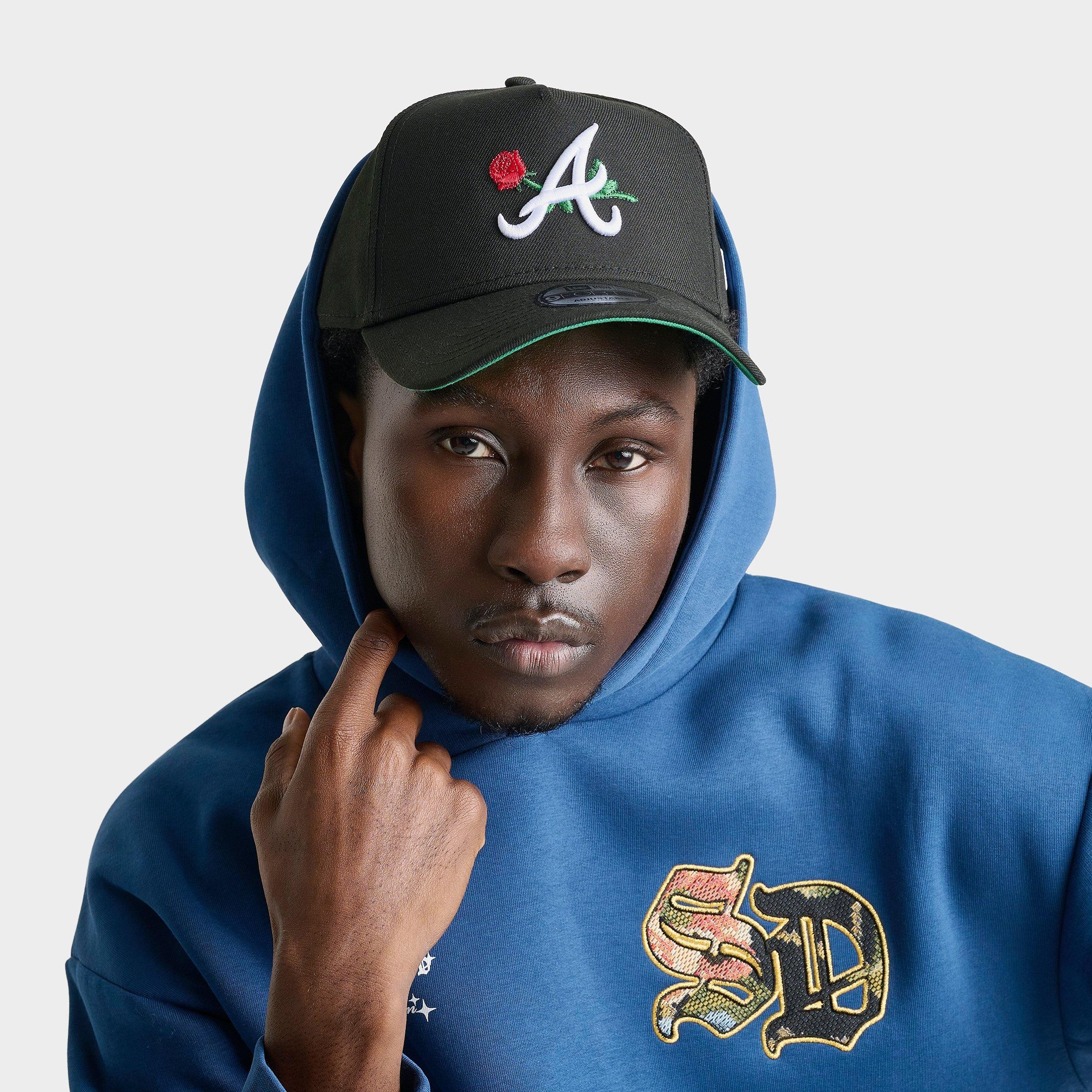 New Era Atlanta Braves MLB Flower 9FORTY A-Frame Snapback Hat in Black/White/Red