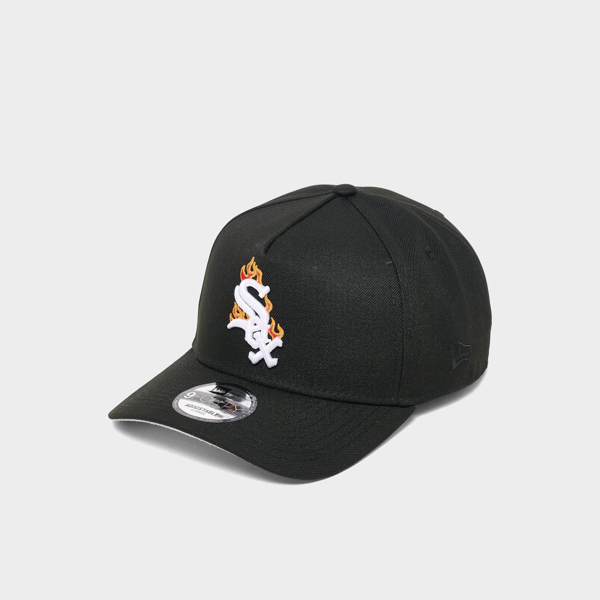 New Era Chicago White Sox MLB Flame Logo 9FORTY A-Frame Snapback Hat in Black