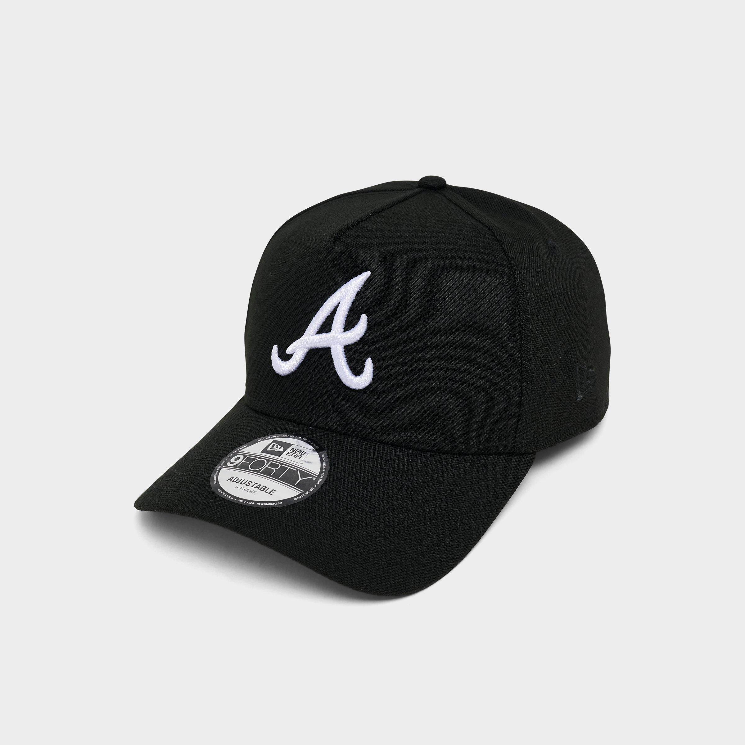 New Era Atlanta Braves MLB 9FORTY A-Frame Monochrome Snapback Hat in Black/White