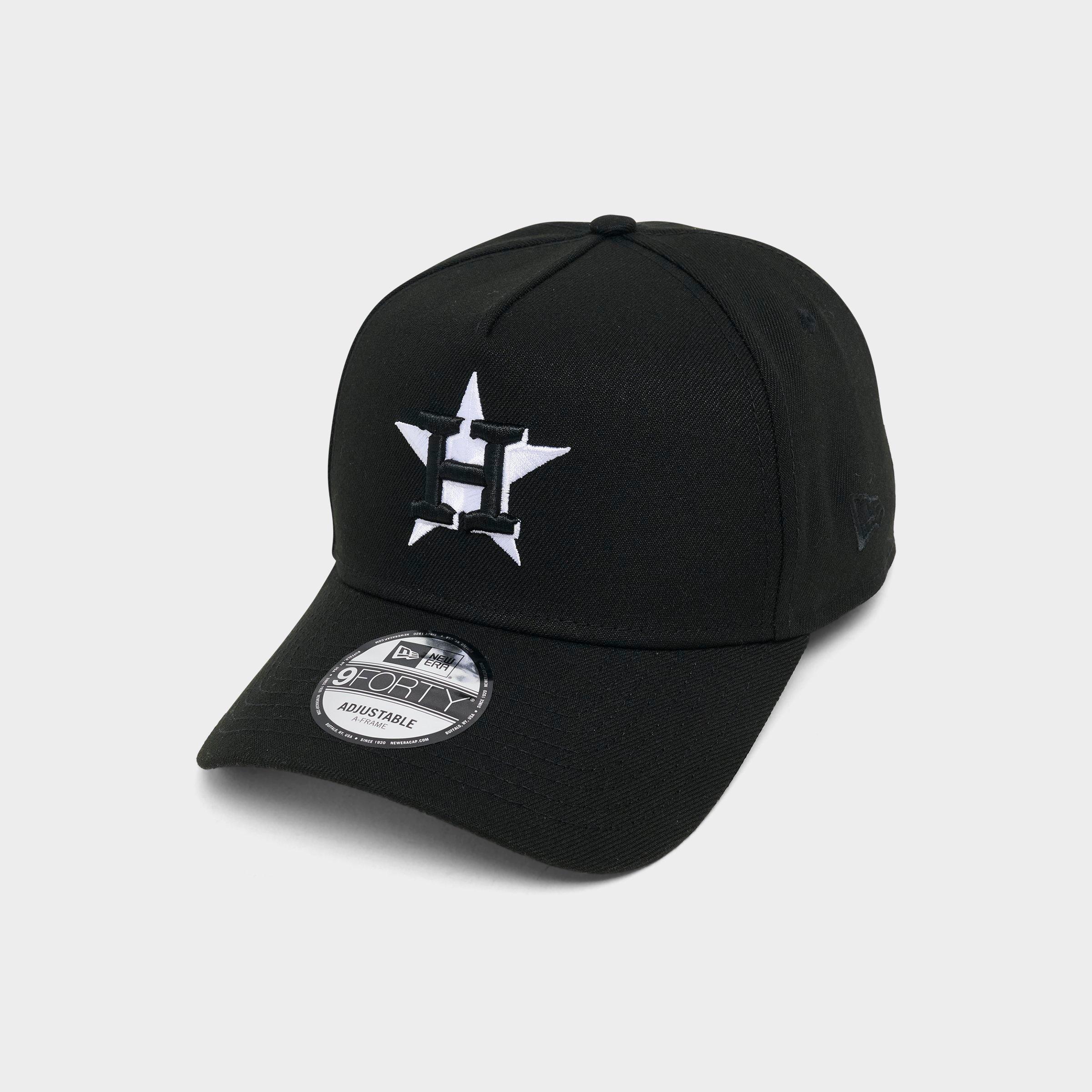 New Era Houston Astros MLB 9FORTY Monochrome Snapback Hat in Black/White