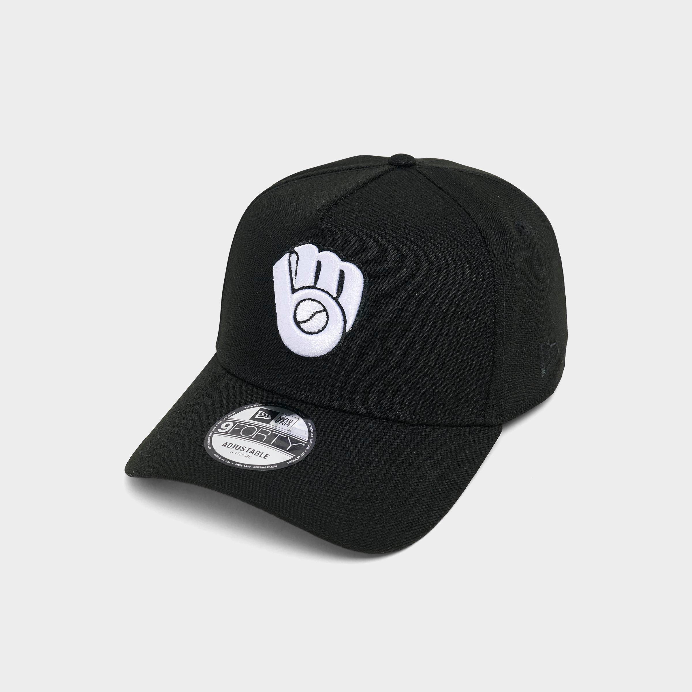 New Era Milwaukee Brewers MLB 9FORTY Monochrome Snapback Hat in Black/White