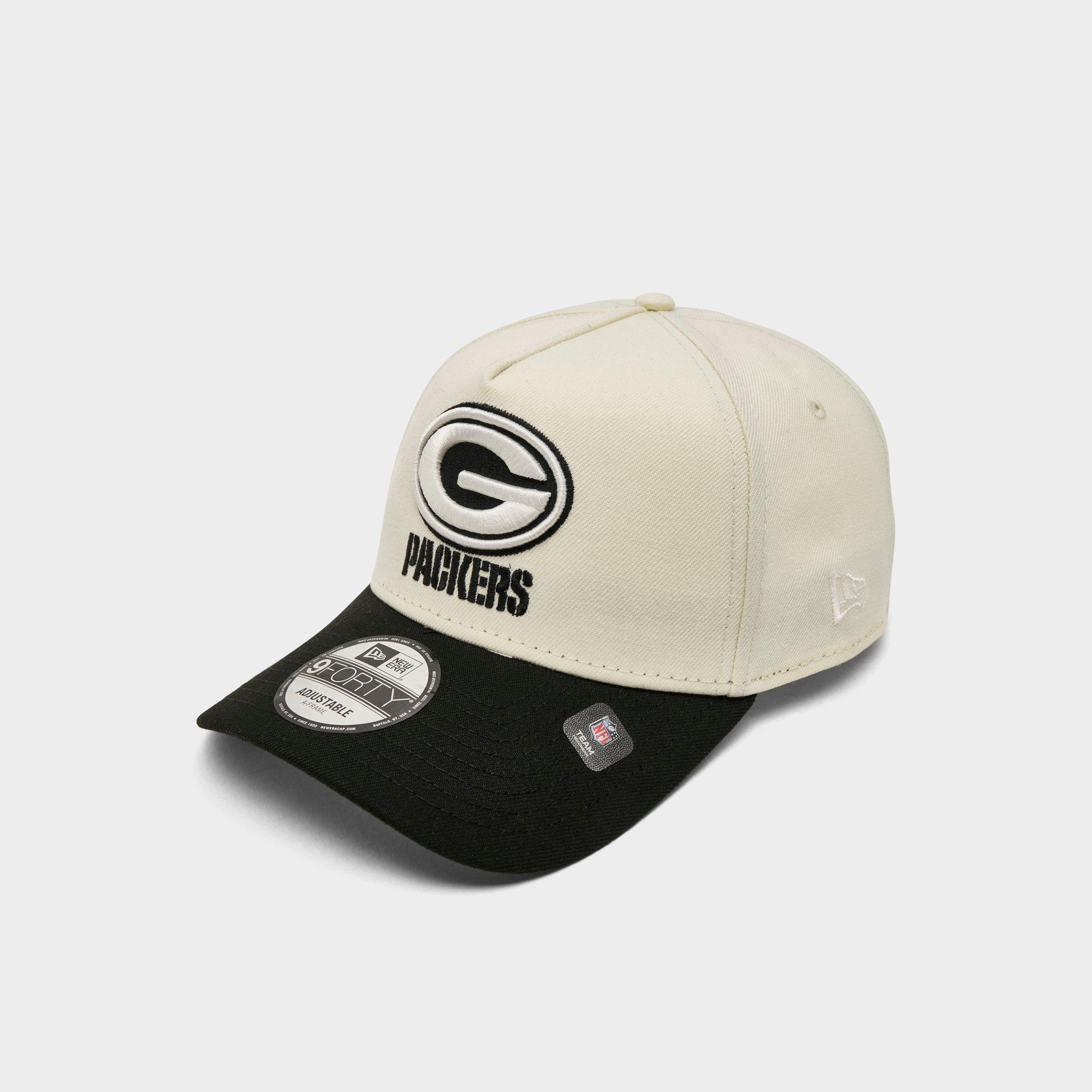 New Era Green Bay Packers NFL 9FORTY A-Frame Snapback Hat in Chrome/Black