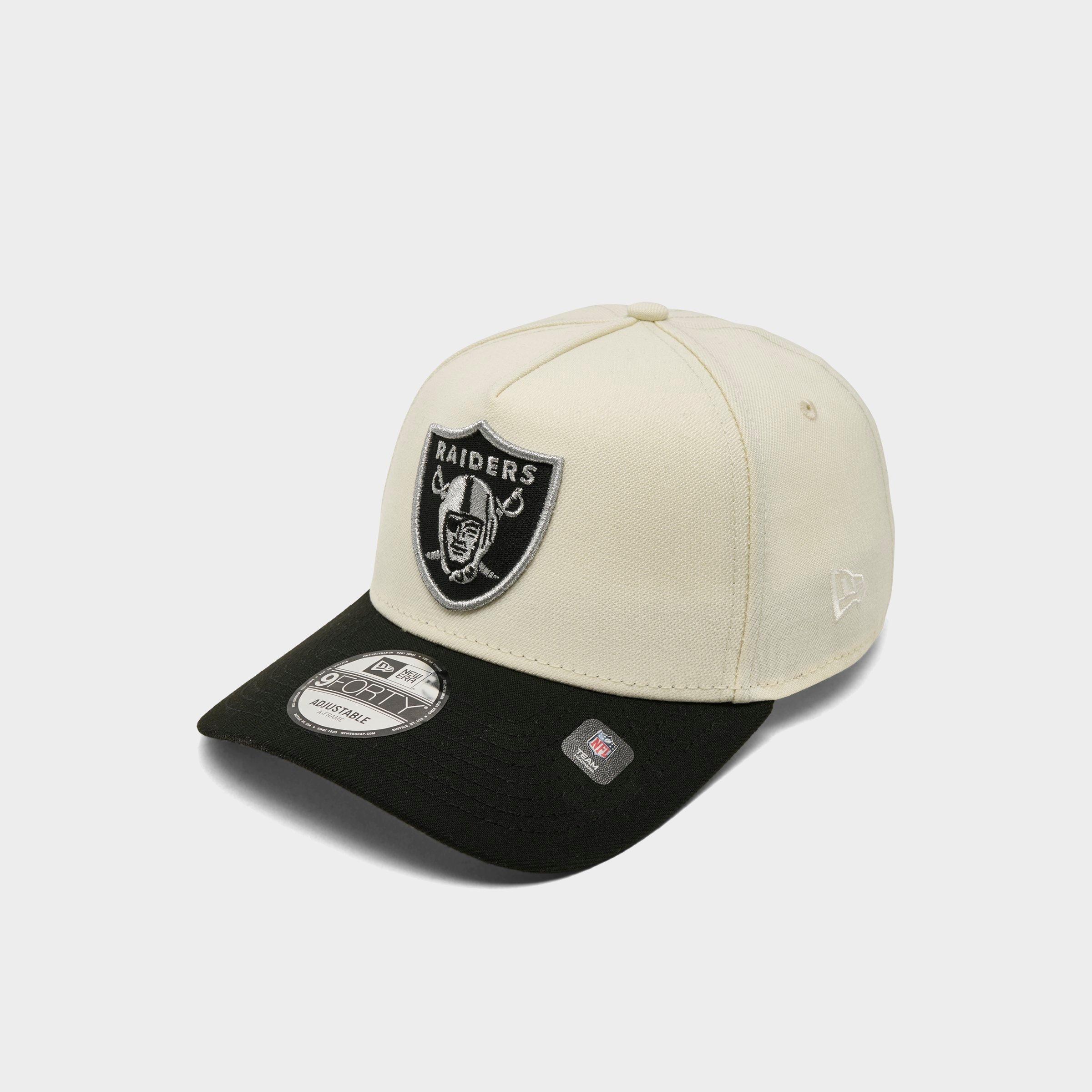 New Era Women's Las Vegas Raiders NFL 9FORTY A-Frame Snapback Hat in Chrome/Black