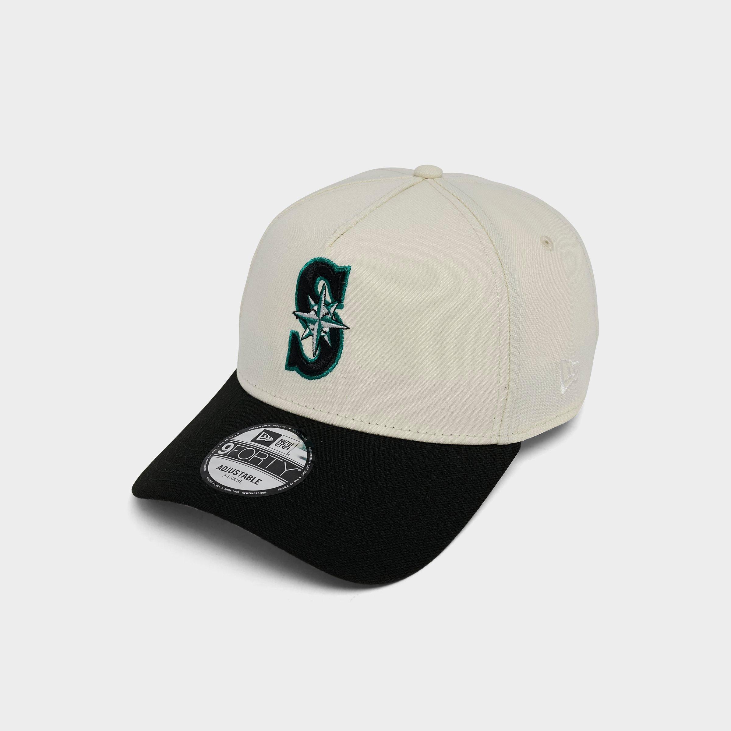 New Era Seattle Mariners MLB 9FORTY A-Frame Snapback Hat in Chrome/Black