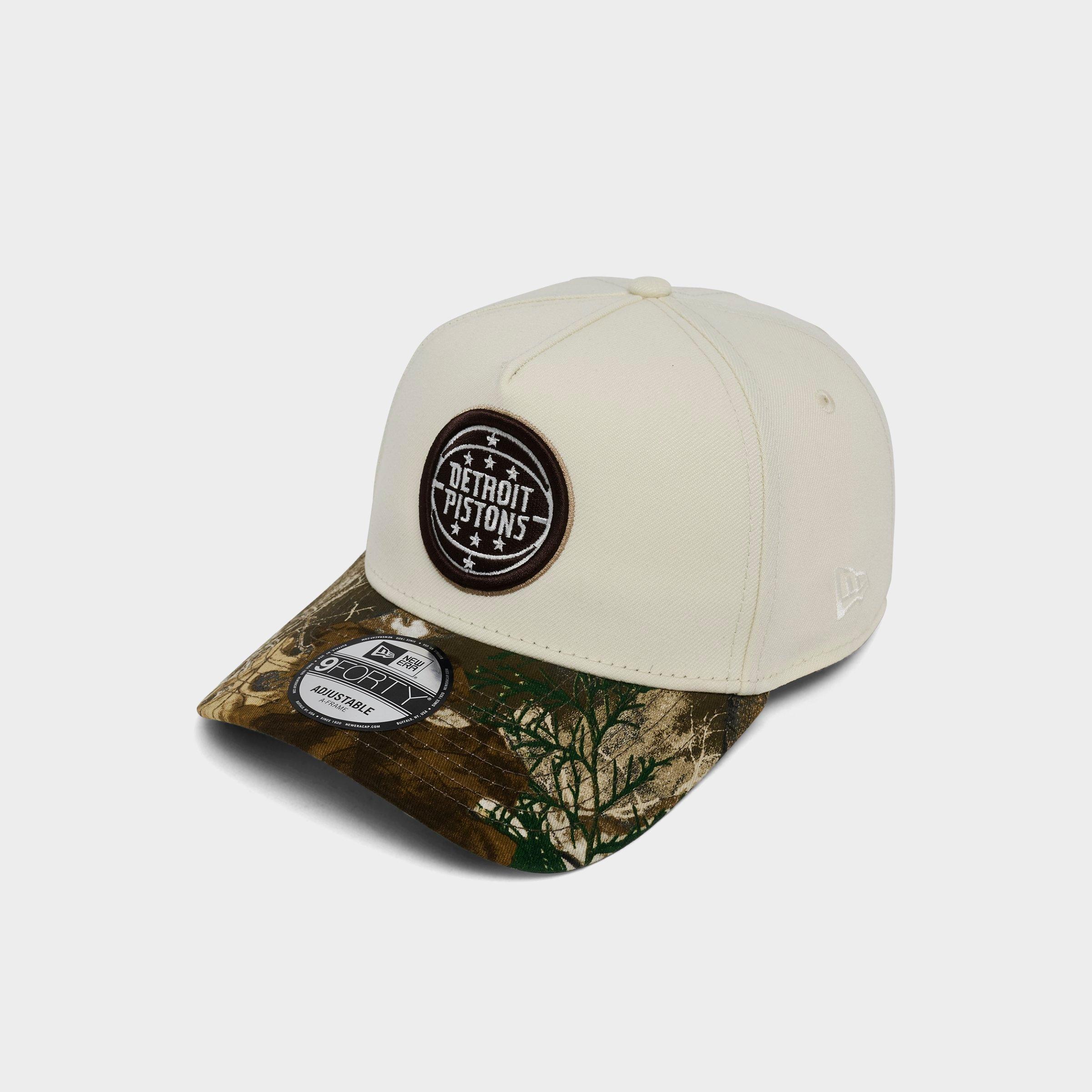 New Era Detroit Pistons NBA 9FORTY Snapback Hat in Chrome/Real Tree