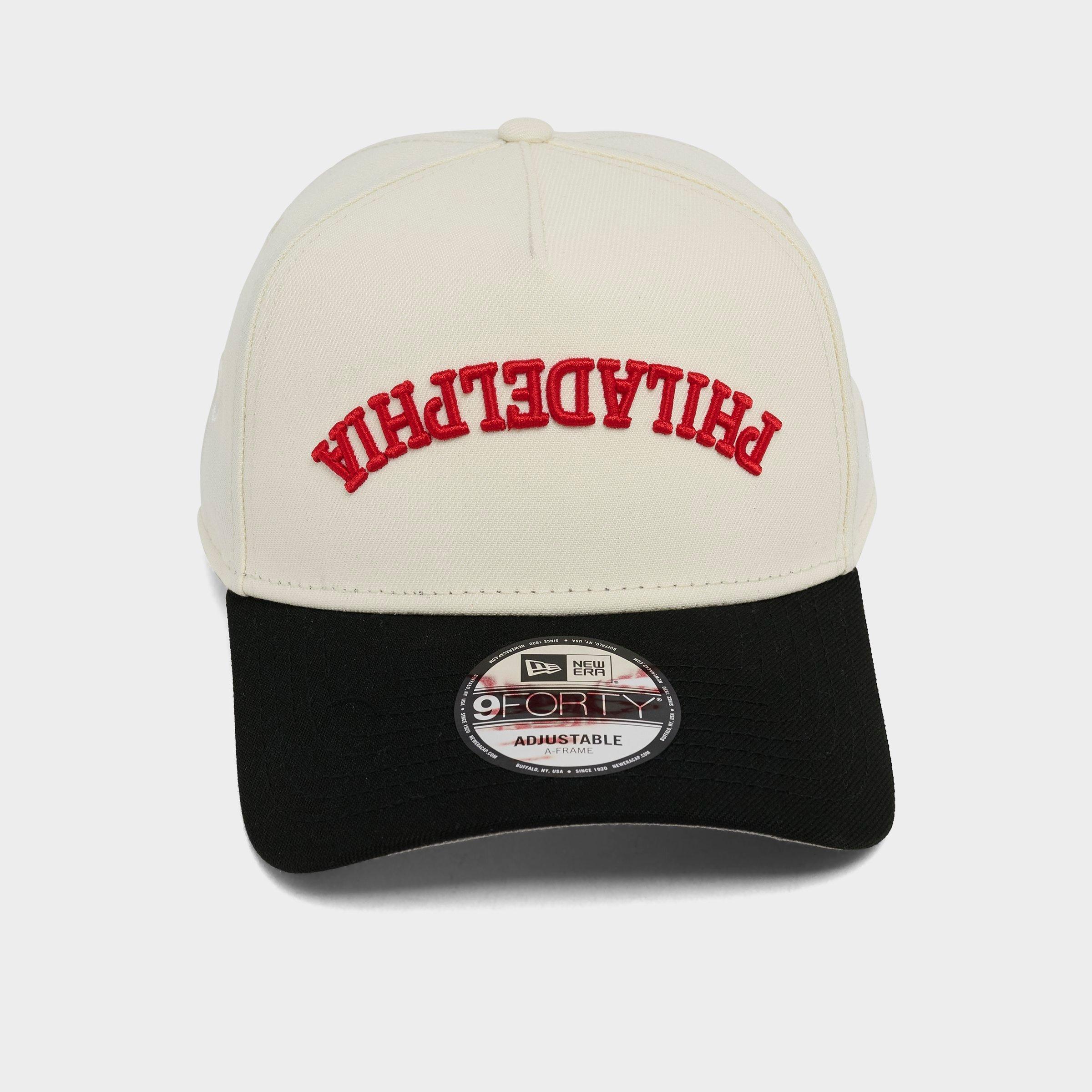 New Era Women's Philadelphia Phillies MLB Upside Down 9FORTY A-Frame Snapback Hat in Chrome/Black/Red