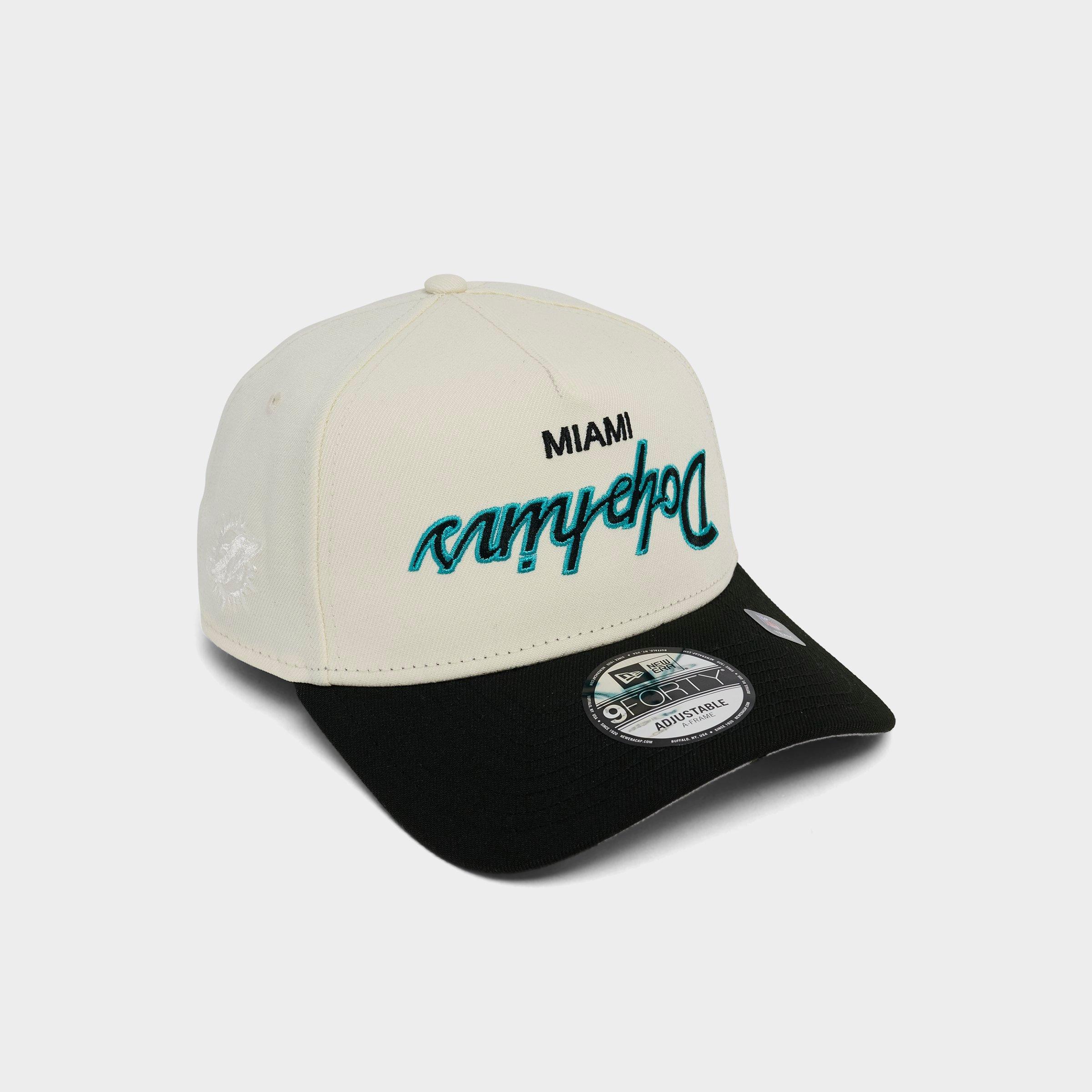 New Era Women's Miami Dolphins NFL 9FORTY Upside Down A-Frame Snapback Hat in Chrome/Black